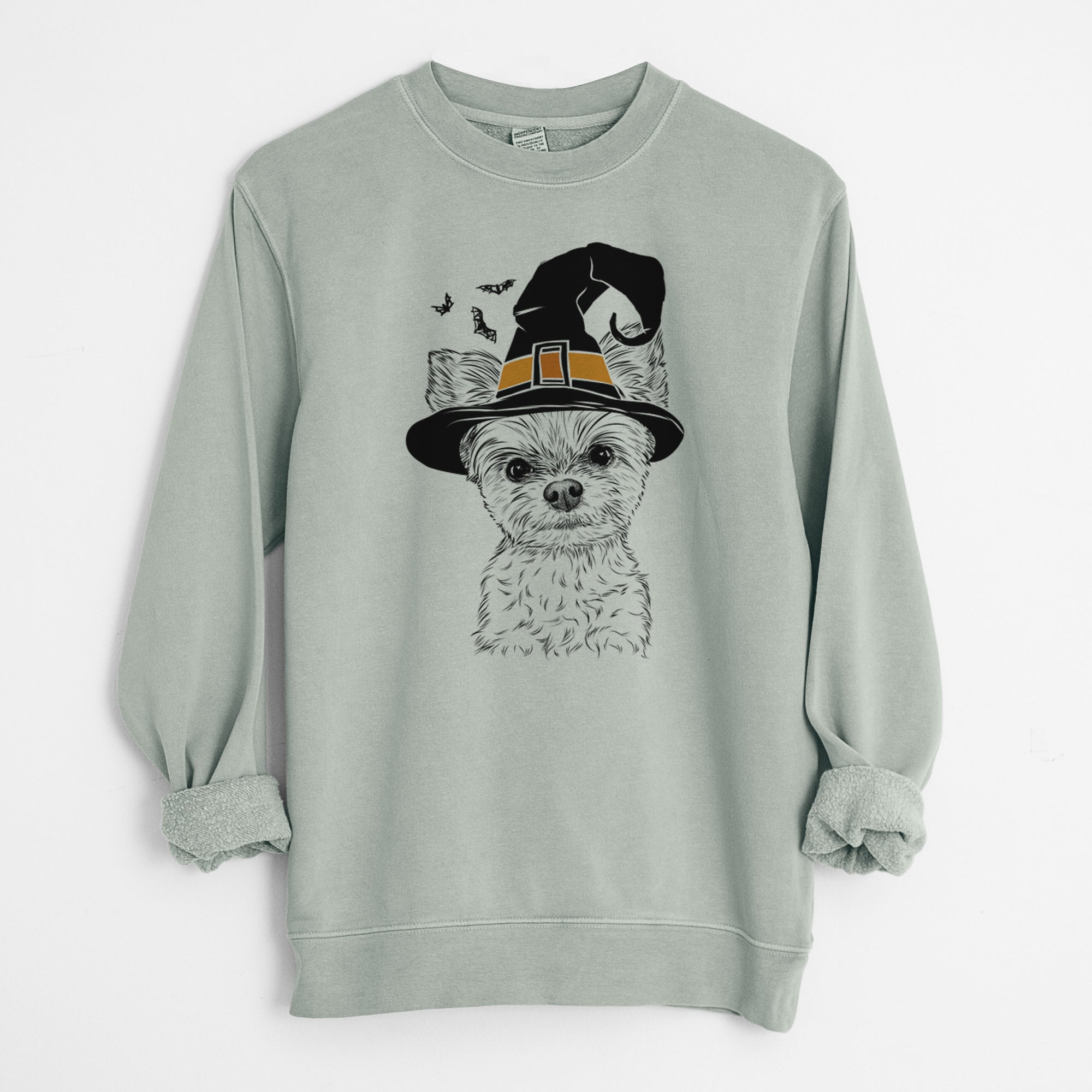 Witch Chance the Yapper the Yorkshire Terrier - Unisex Pigment Dyed Crew Sweatshirt