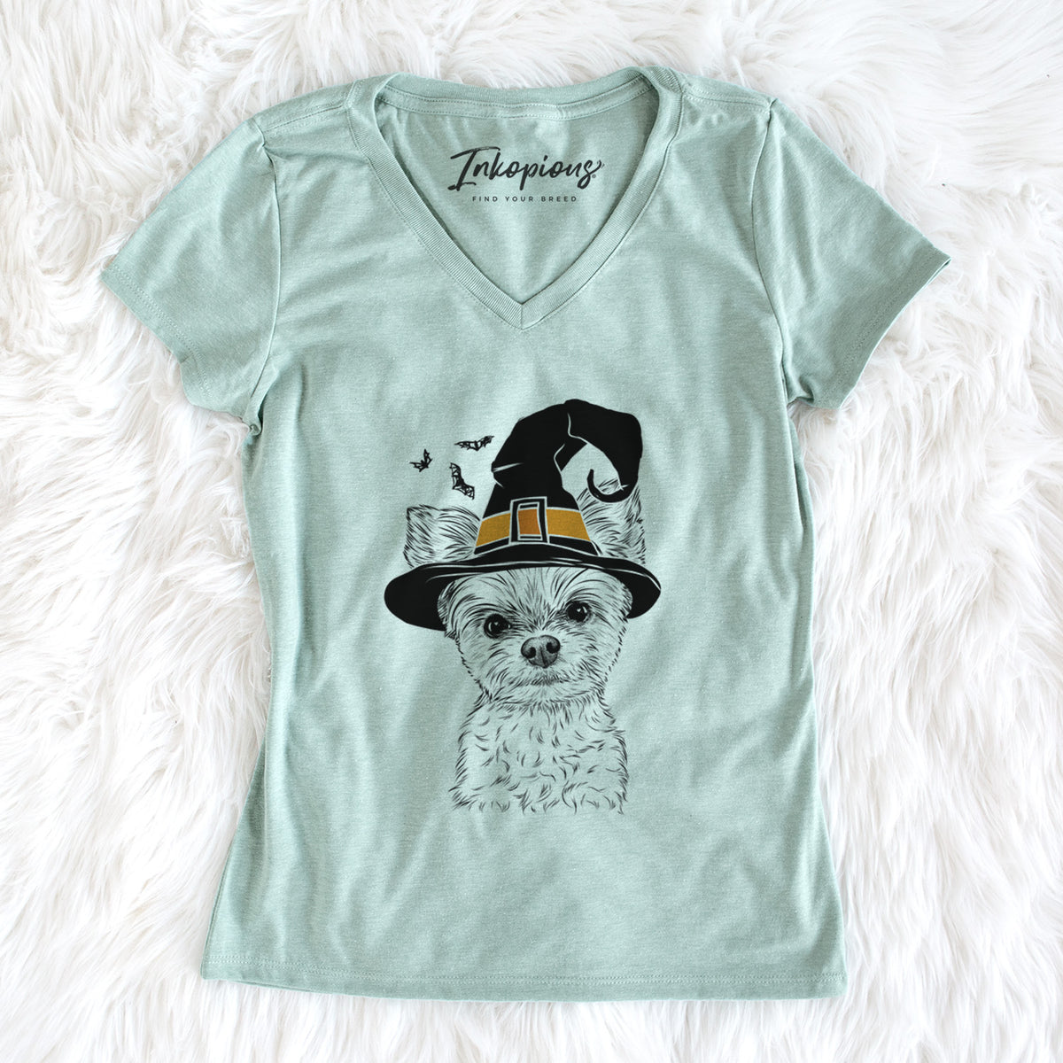 Witch Chance the Yapper the Yorkshire Terrier - Women's Perfect V-neck Shirt