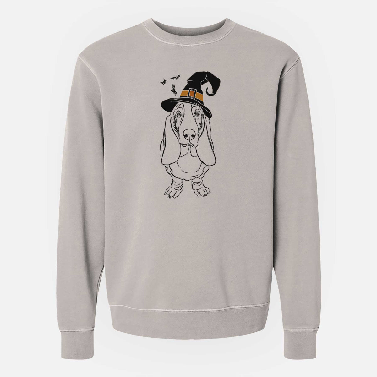 Witch Charlie the Basset Hound - Unisex Pigment Dyed Crew Sweatshirt