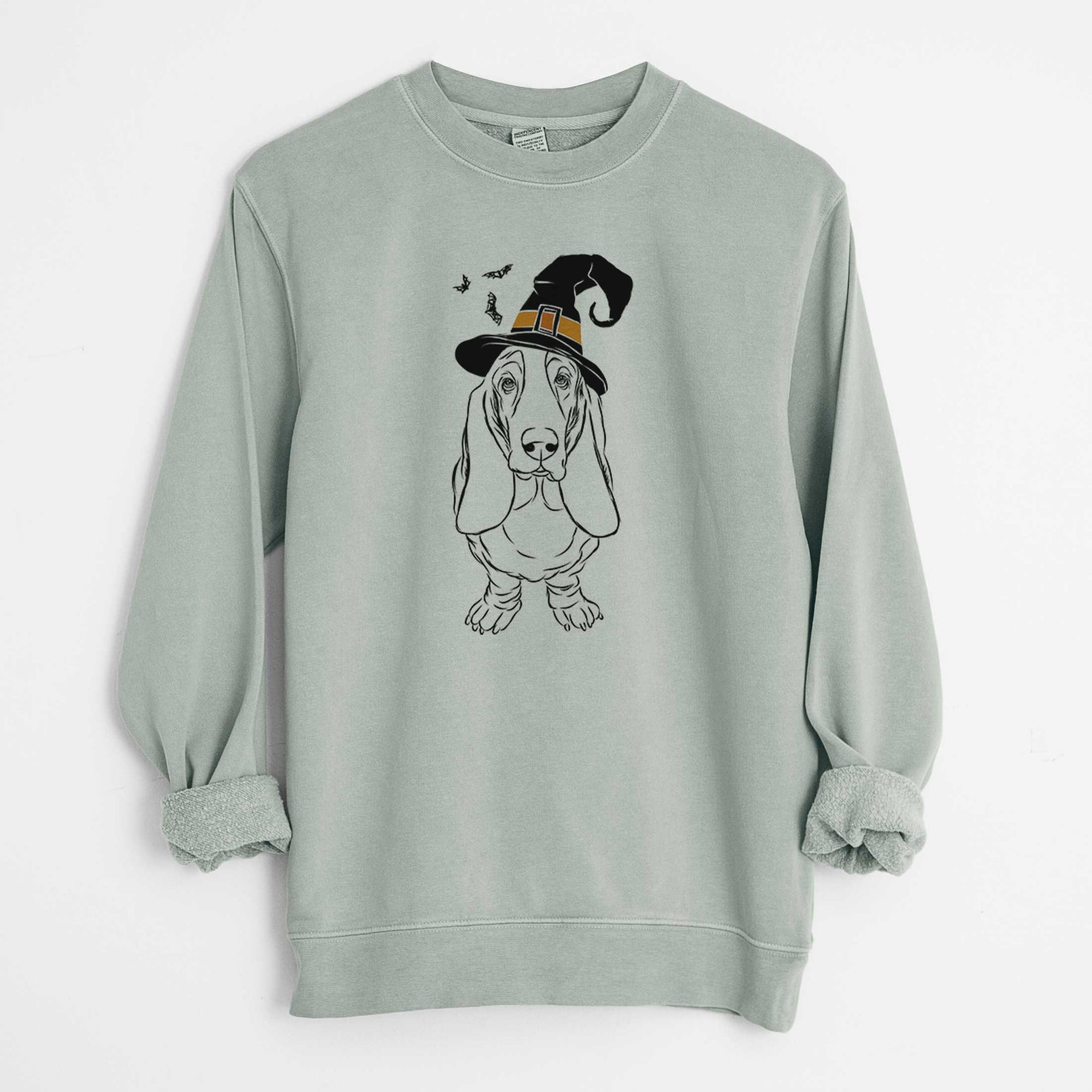 Witch Charlie the Basset Hound - Unisex Pigment Dyed Crew Sweatshirt