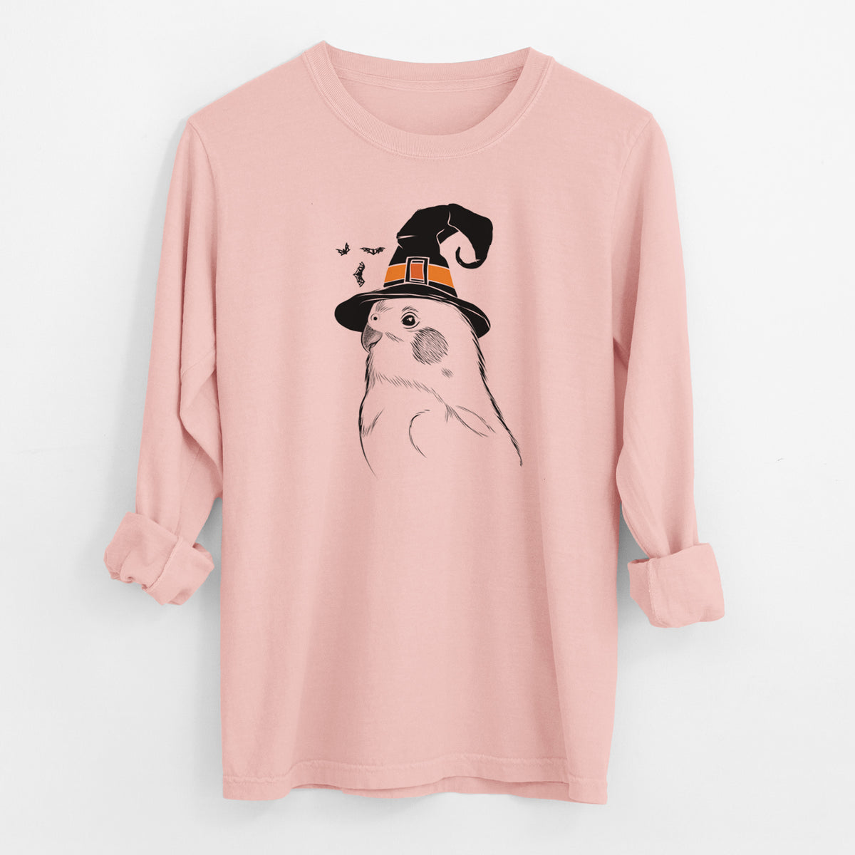 Witch Charlie the Cockatiel - Men's Heavyweight 100% Cotton Long Sleeve