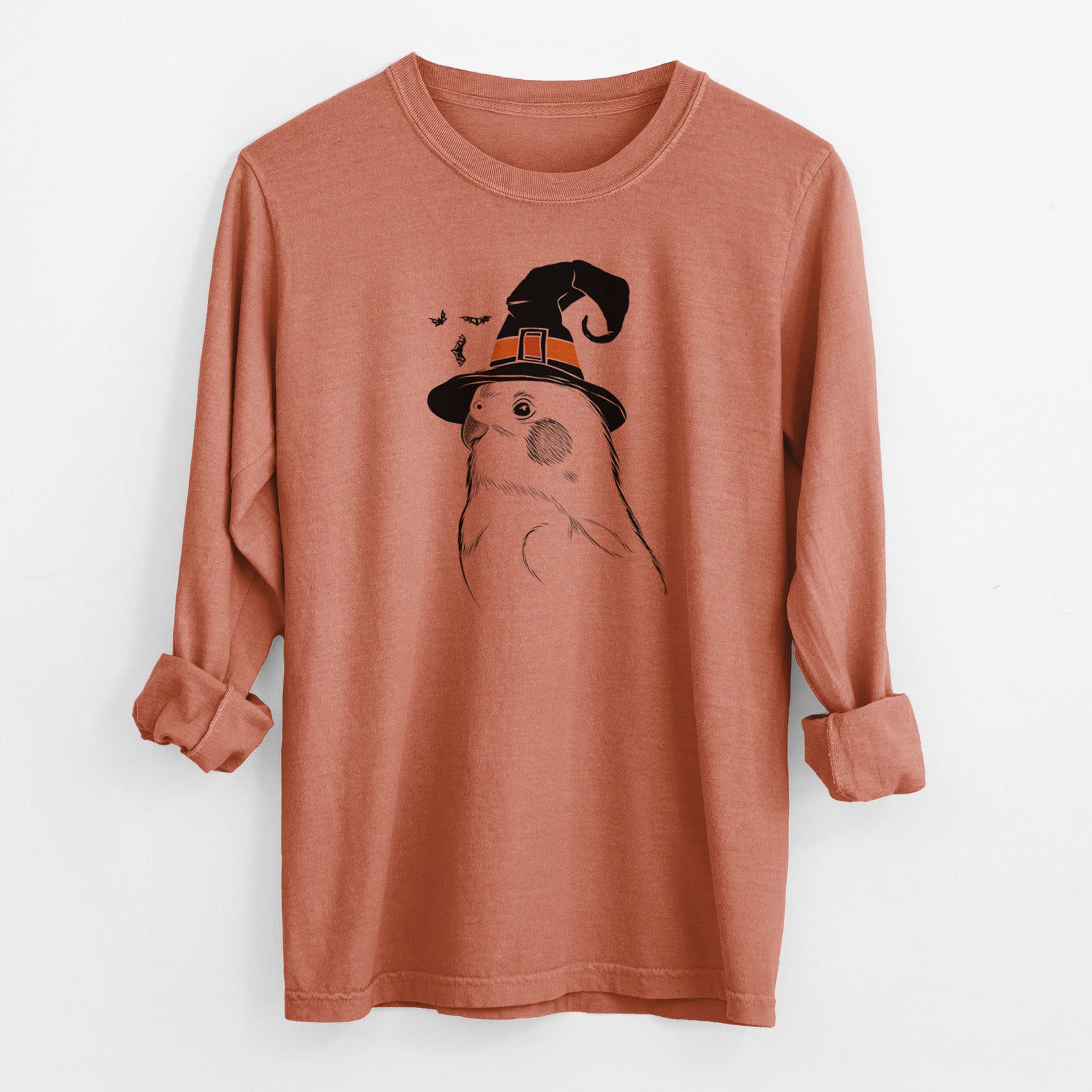 Witch Charlie the Cockatiel - Men's Heavyweight 100% Cotton Long Sleeve