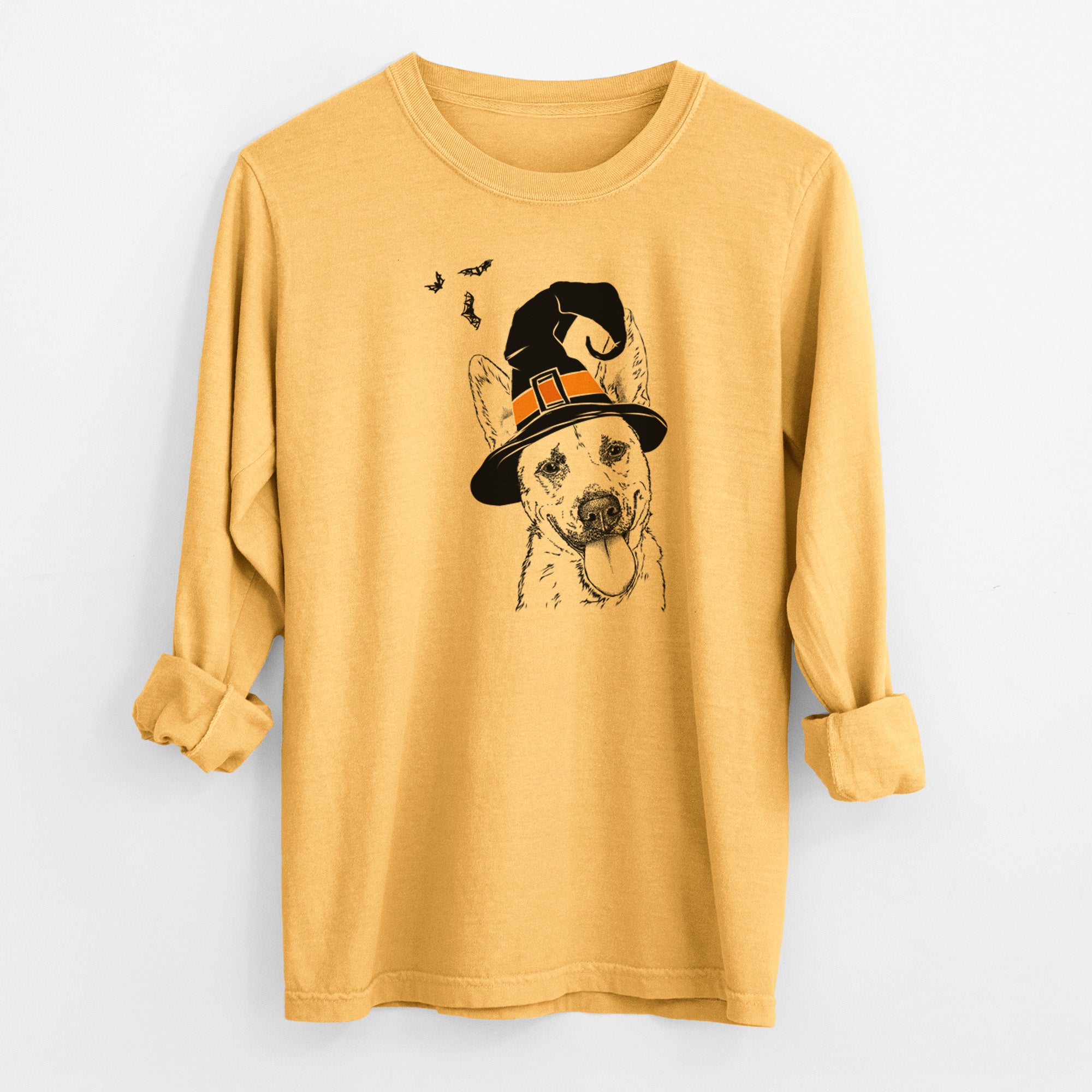 Witch Charlie the Mixed Breed - Men's Heavyweight 100% Cotton Long Sleeve