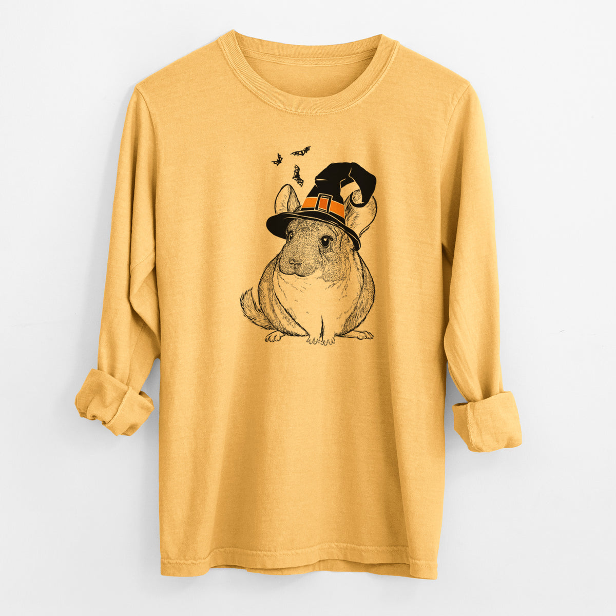 Witch Cheddar the Chinchilla - Men's Heavyweight 100% Cotton Long Sleeve