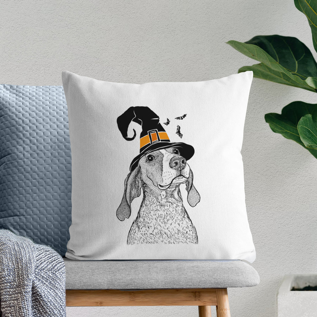 Chester the Red Tick Coonhound - Throw Pillow Cover