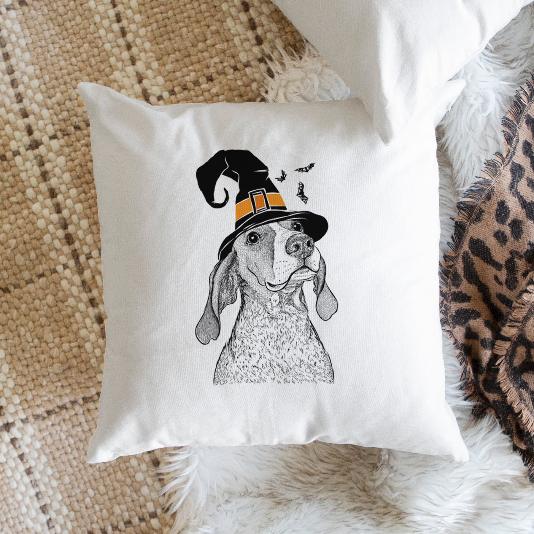 Chester the Red Tick Coonhound - Throw Pillow Cover