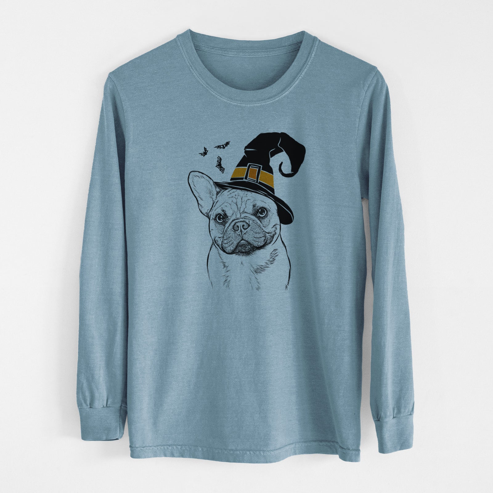Witch Chew Chew the French Bulldog - Men's Heavyweight 100% Cotton Long Sleeve