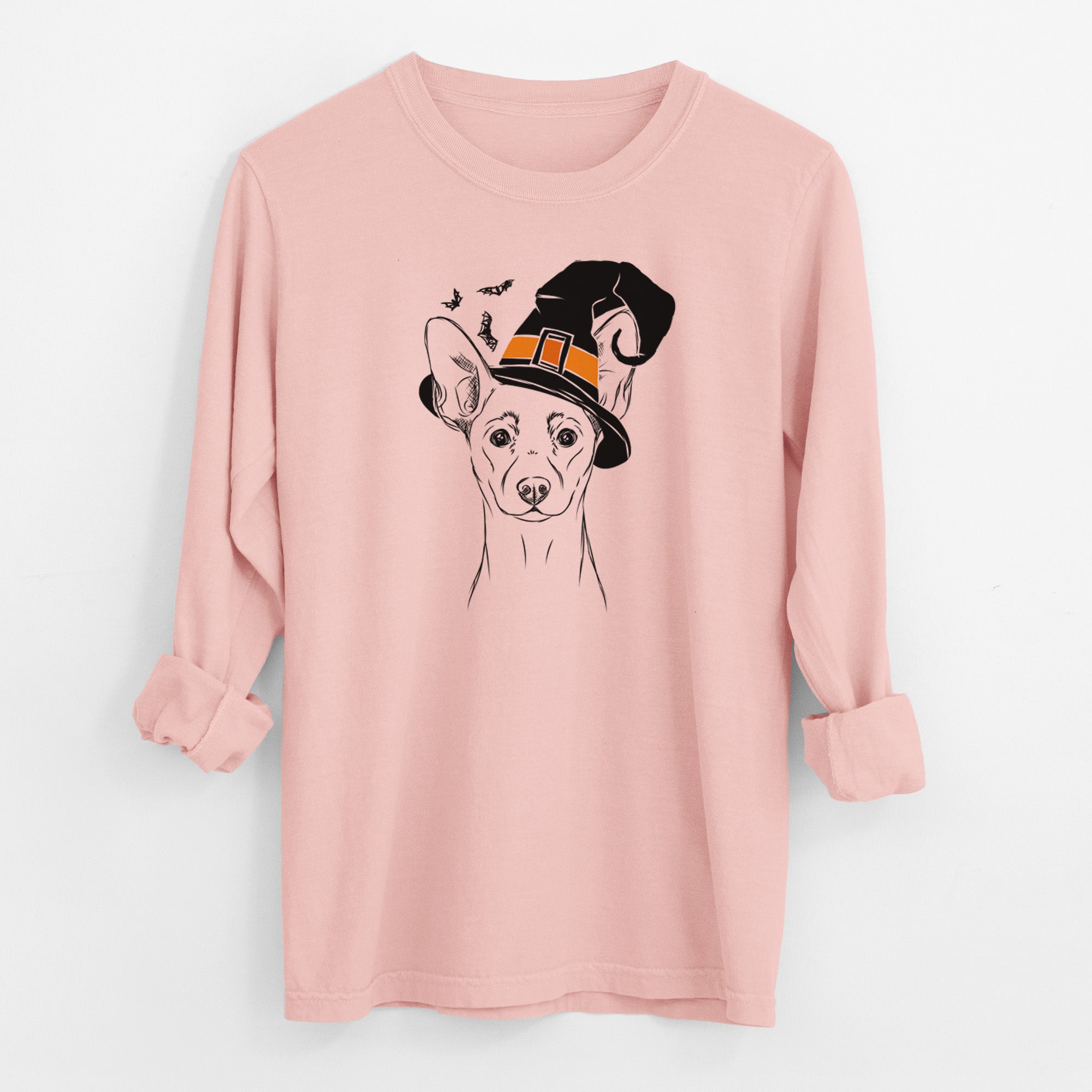 Witch Chillie the Mini Pinscher - Men's Heavyweight 100% Cotton Long Sleeve