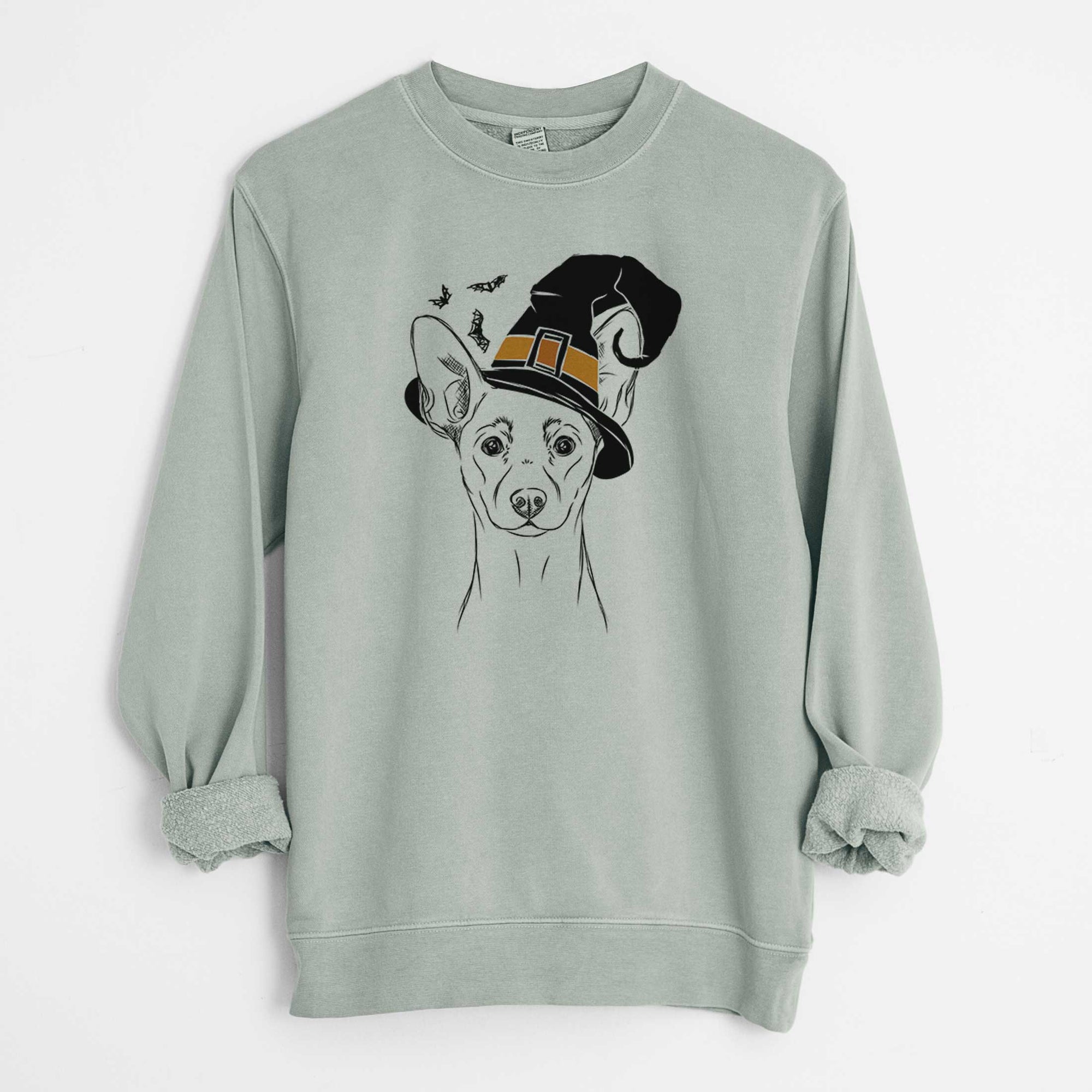 Witch Chillie the Mini Pinscher - Unisex Pigment Dyed Crew Sweatshirt