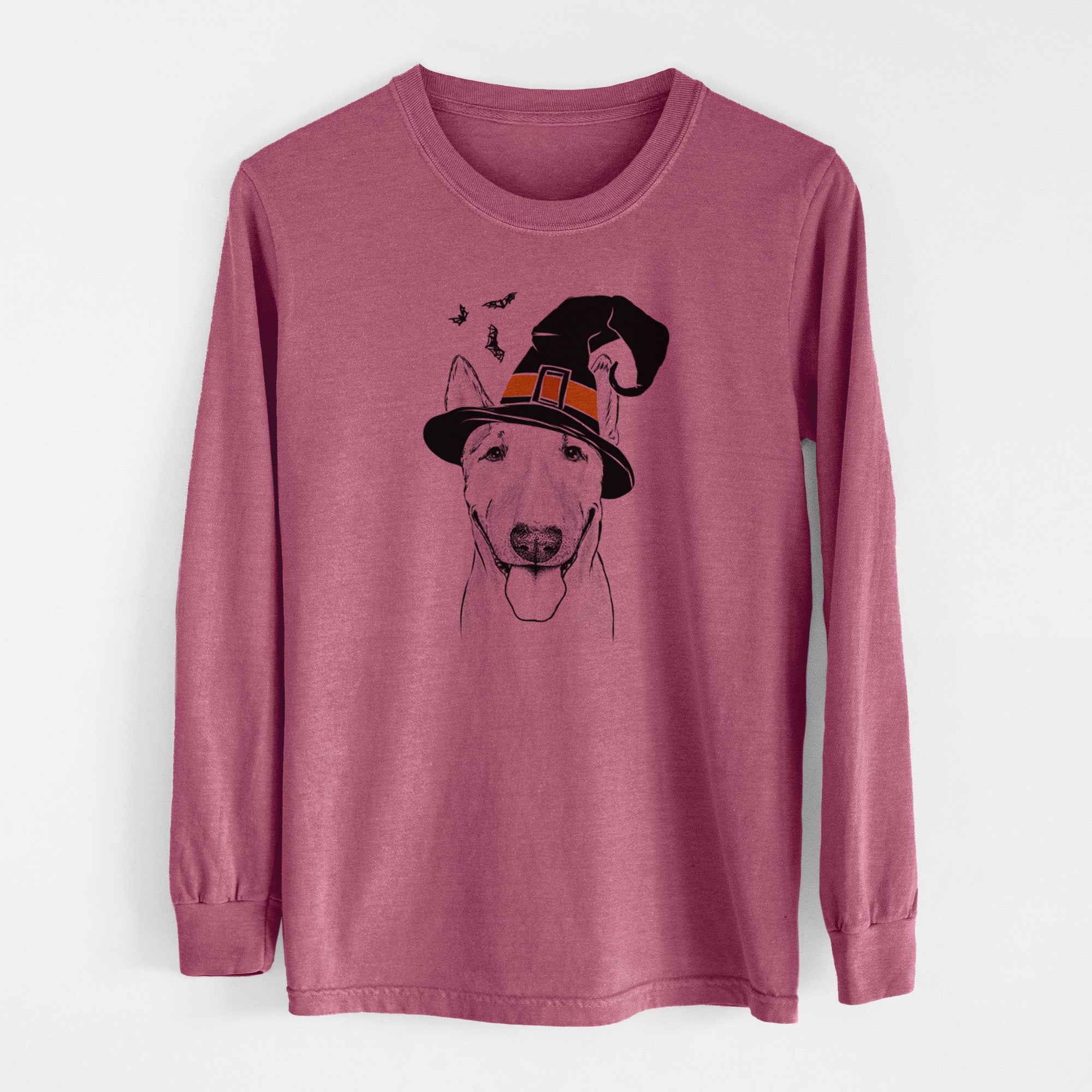 Witch Chloe the Bull Terrier - Men's Heavyweight 100% Cotton Long Sleeve