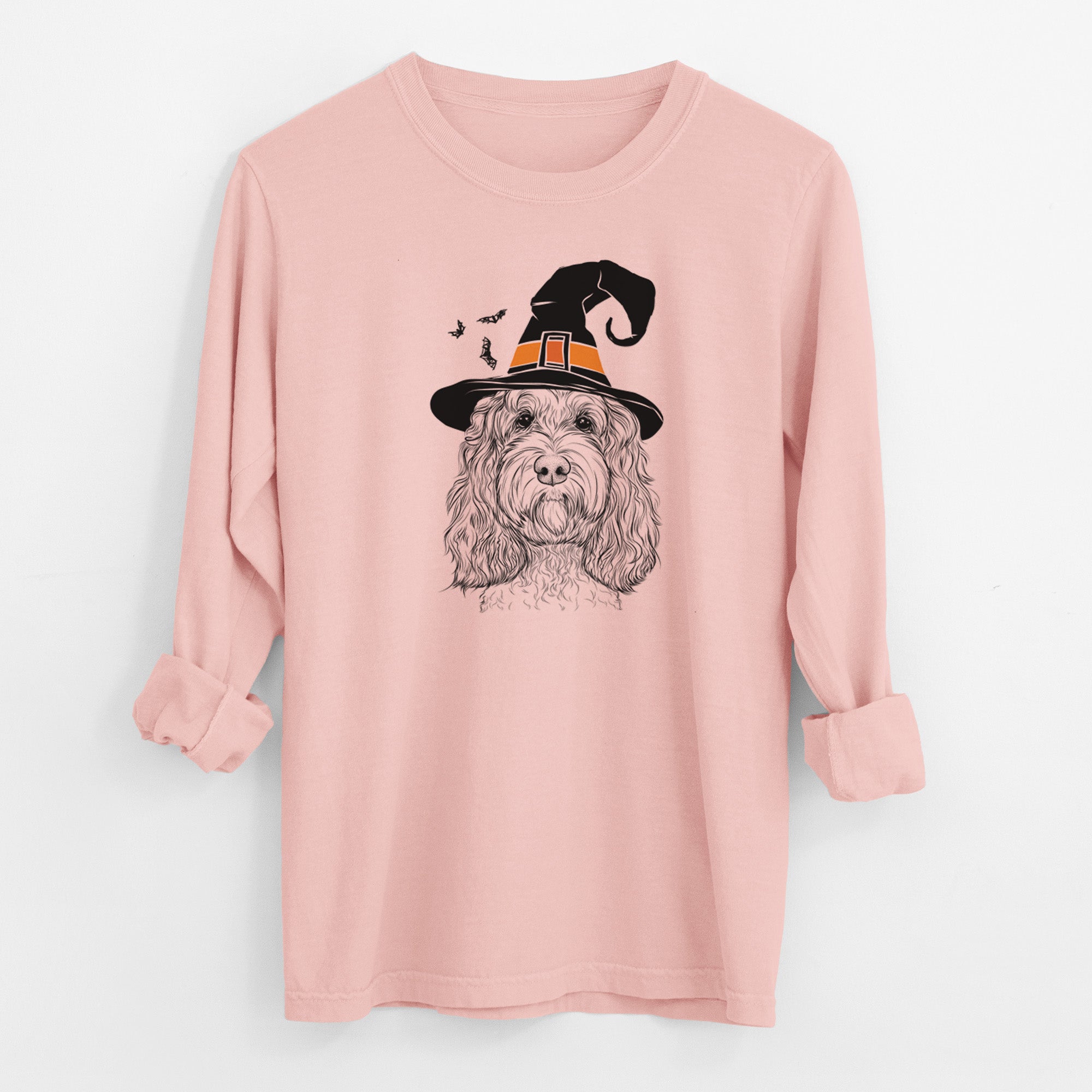 Witch Chloe the Cockapoo - Men's Heavyweight 100% Cotton Long Sleeve