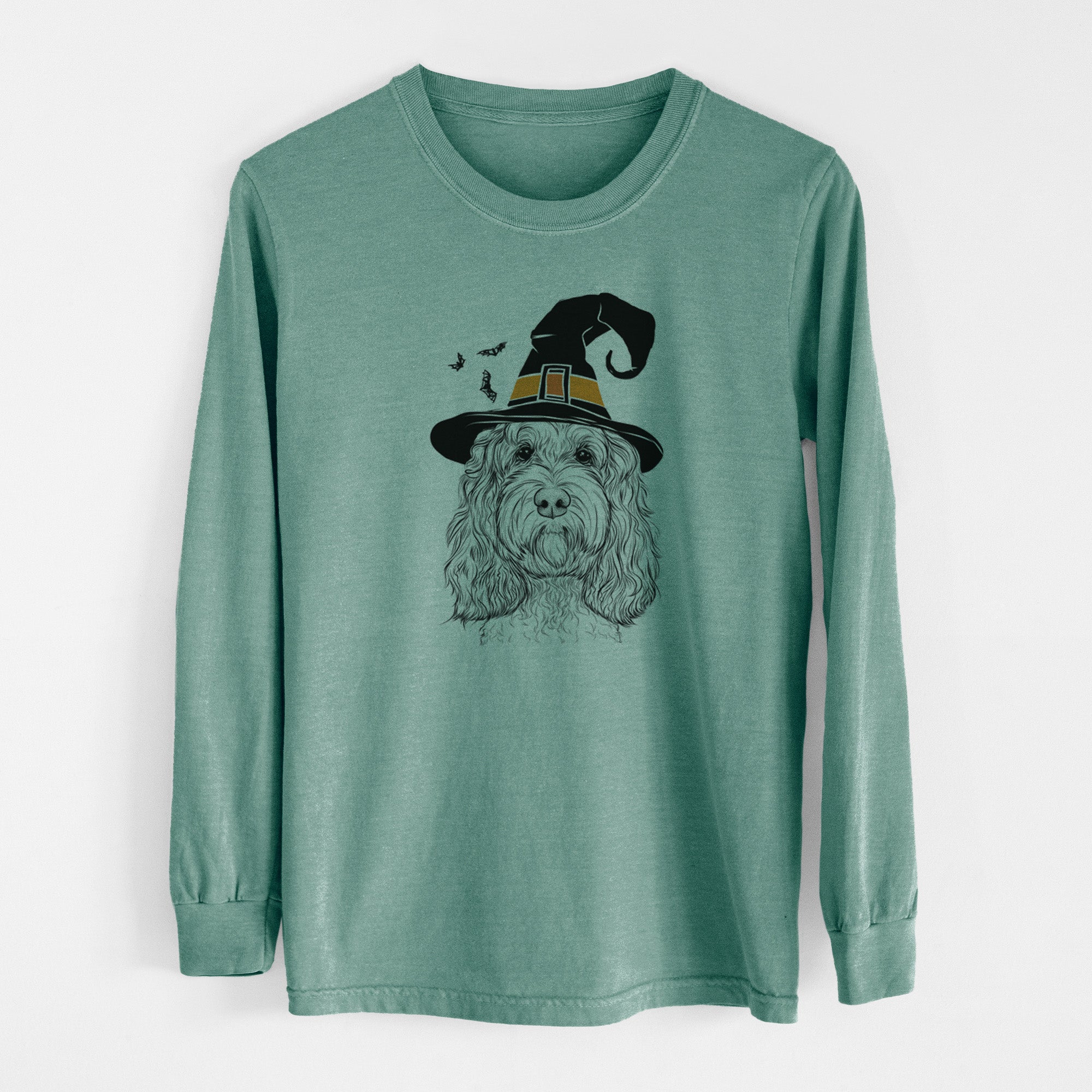 Witch Chloe the Cockapoo - Men's Heavyweight 100% Cotton Long Sleeve