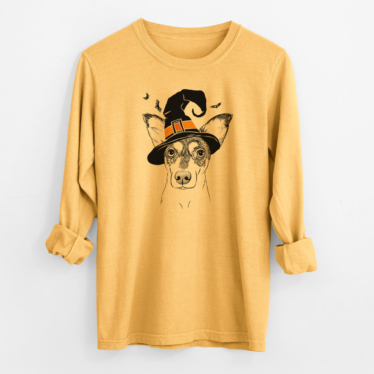 Witch Chloe the Doxie Mix - Men's Heavyweight 100% Cotton Long Sleeve