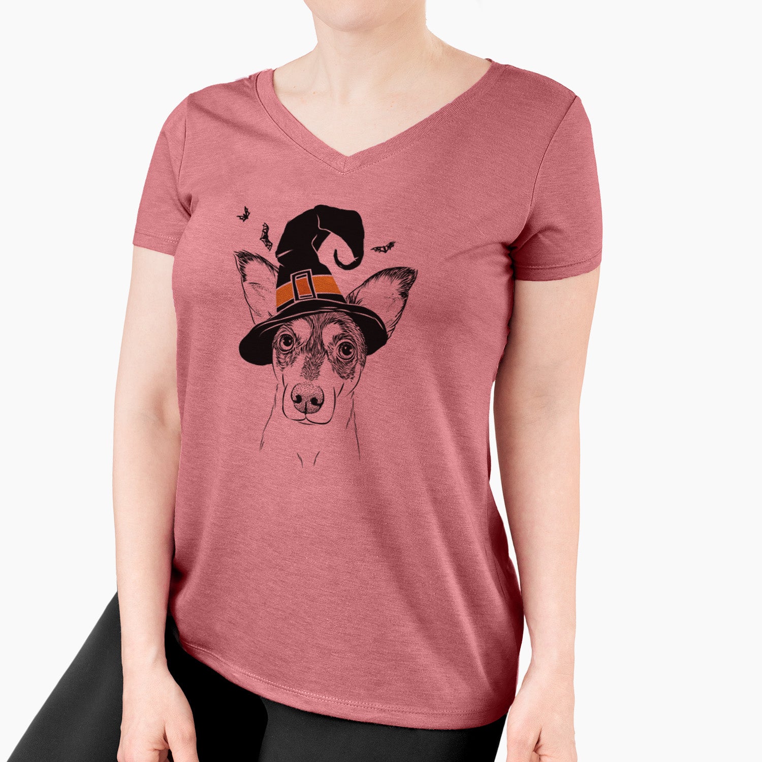 Witch Chloe the Doxie Mix - Women's Perfect V-neck Shirt