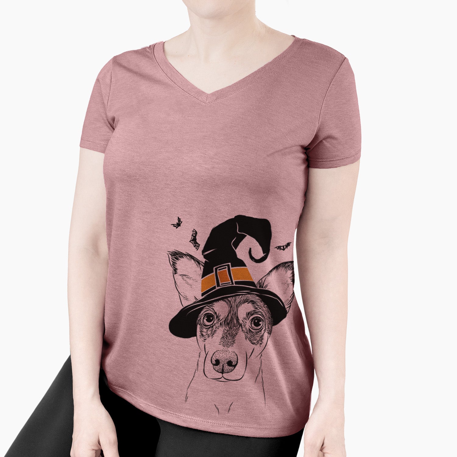 Witch Chloe the Doxie Mix - Women's Perfect V-neck Shirt