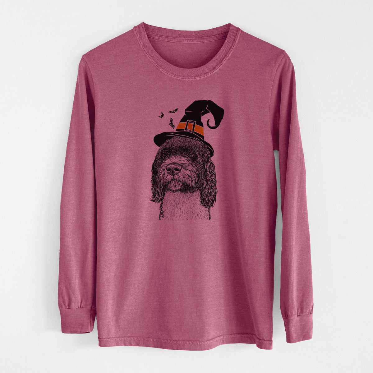 Witch Chris the Portuguese Water Dog - Men's Heavyweight 100% Cotton Long Sleeve
