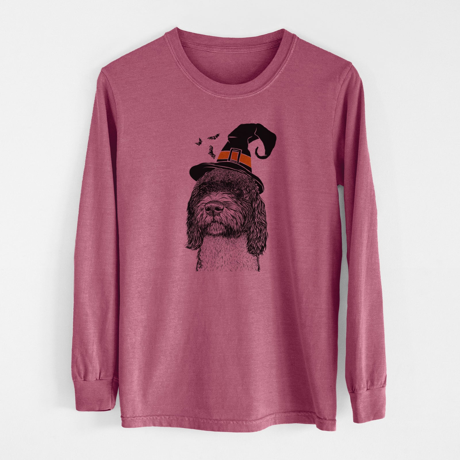 Witch Chris the Portuguese Water Dog - Men's Heavyweight 100% Cotton Long Sleeve
