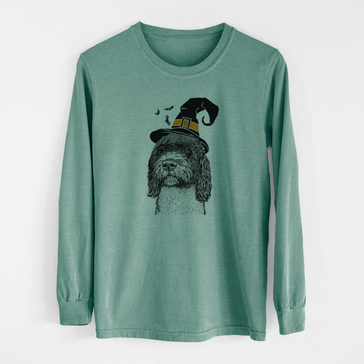 Witch Chris the Portuguese Water Dog - Men's Heavyweight 100% Cotton Long Sleeve