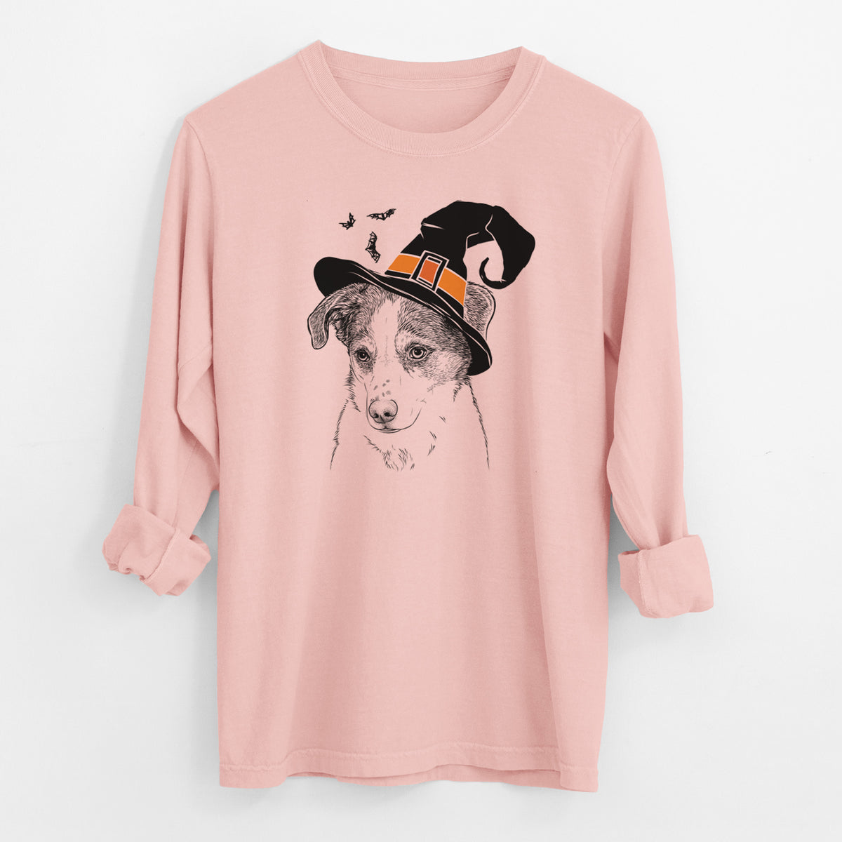 Witch Coco the Beagle Mix - Men's Heavyweight 100% Cotton Long Sleeve