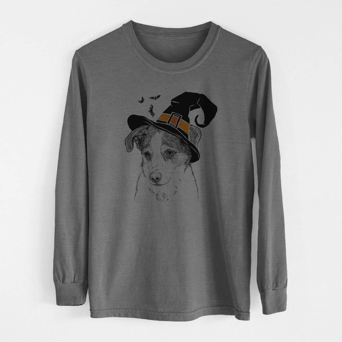 Witch Coco the Beagle Mix - Men's Heavyweight 100% Cotton Long Sleeve