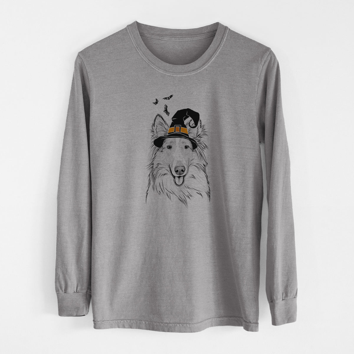 Witch Conrad the Rough Collie - Men's Heavyweight 100% Cotton Long Sleeve