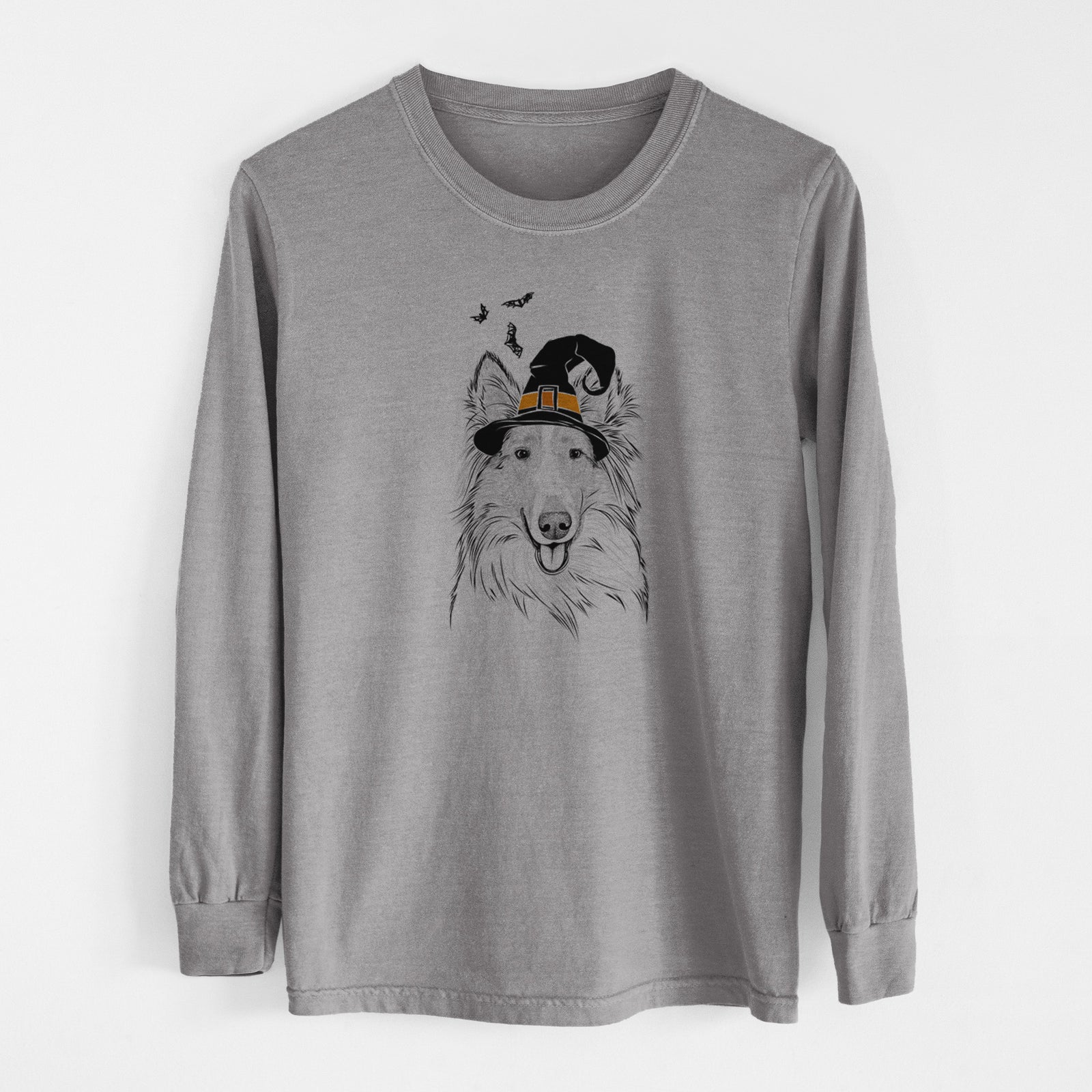 Witch Conrad the Rough Collie - Men's Heavyweight 100% Cotton Long Sleeve