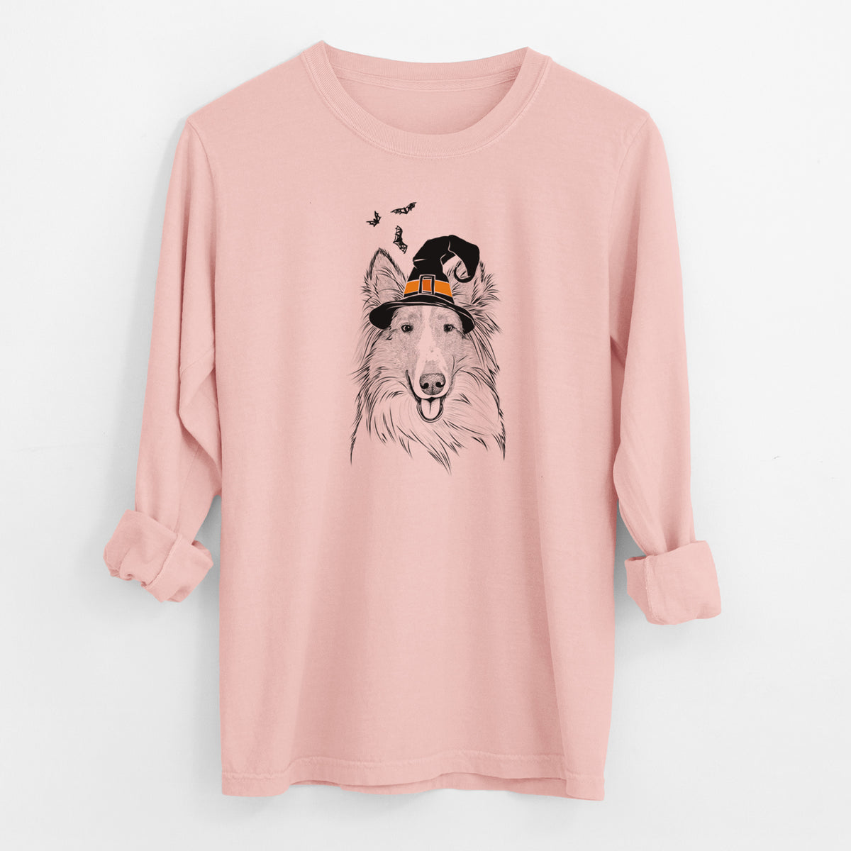 Witch Conrad the Rough Collie - Men's Heavyweight 100% Cotton Long Sleeve
