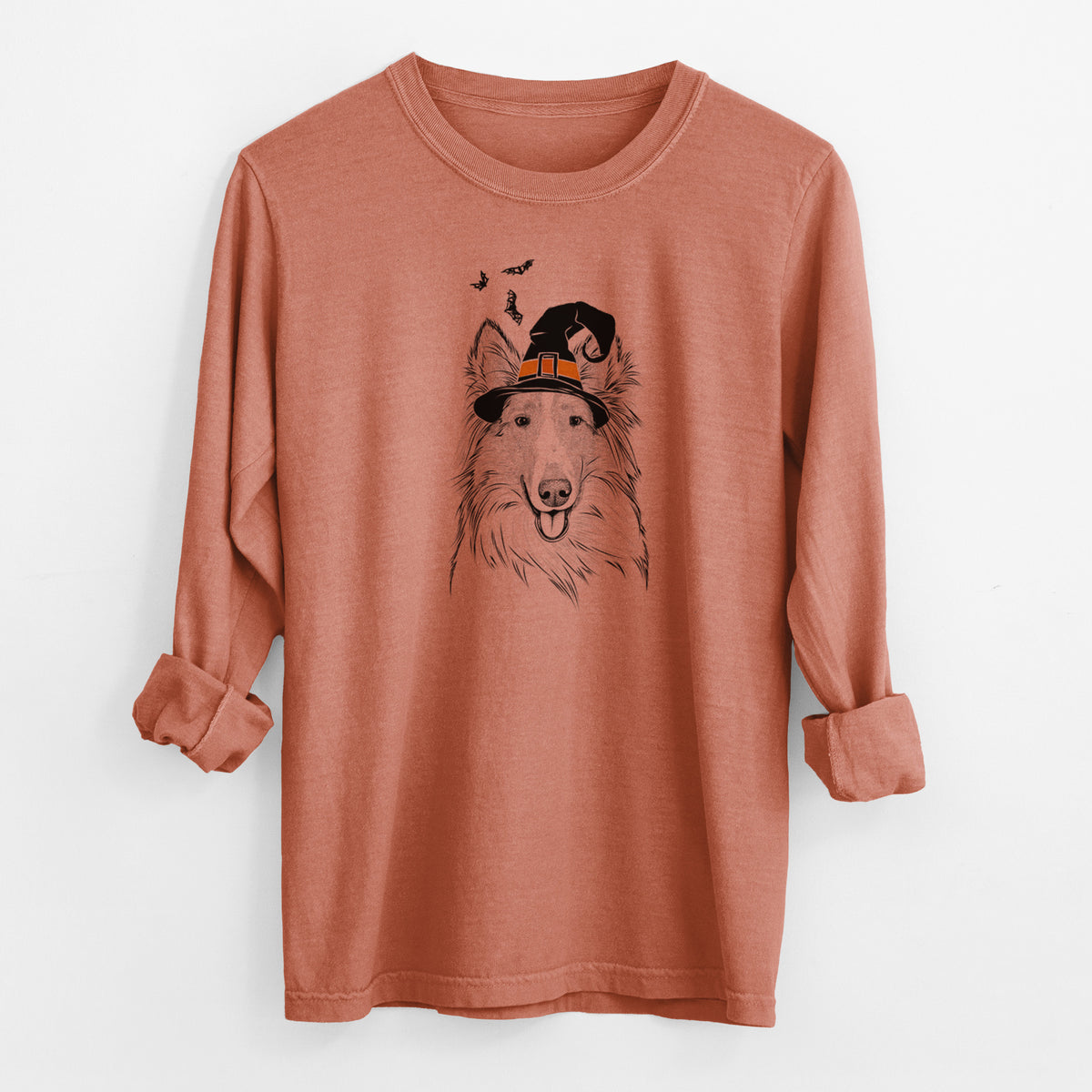 Witch Conrad the Rough Collie - Men's Heavyweight 100% Cotton Long Sleeve