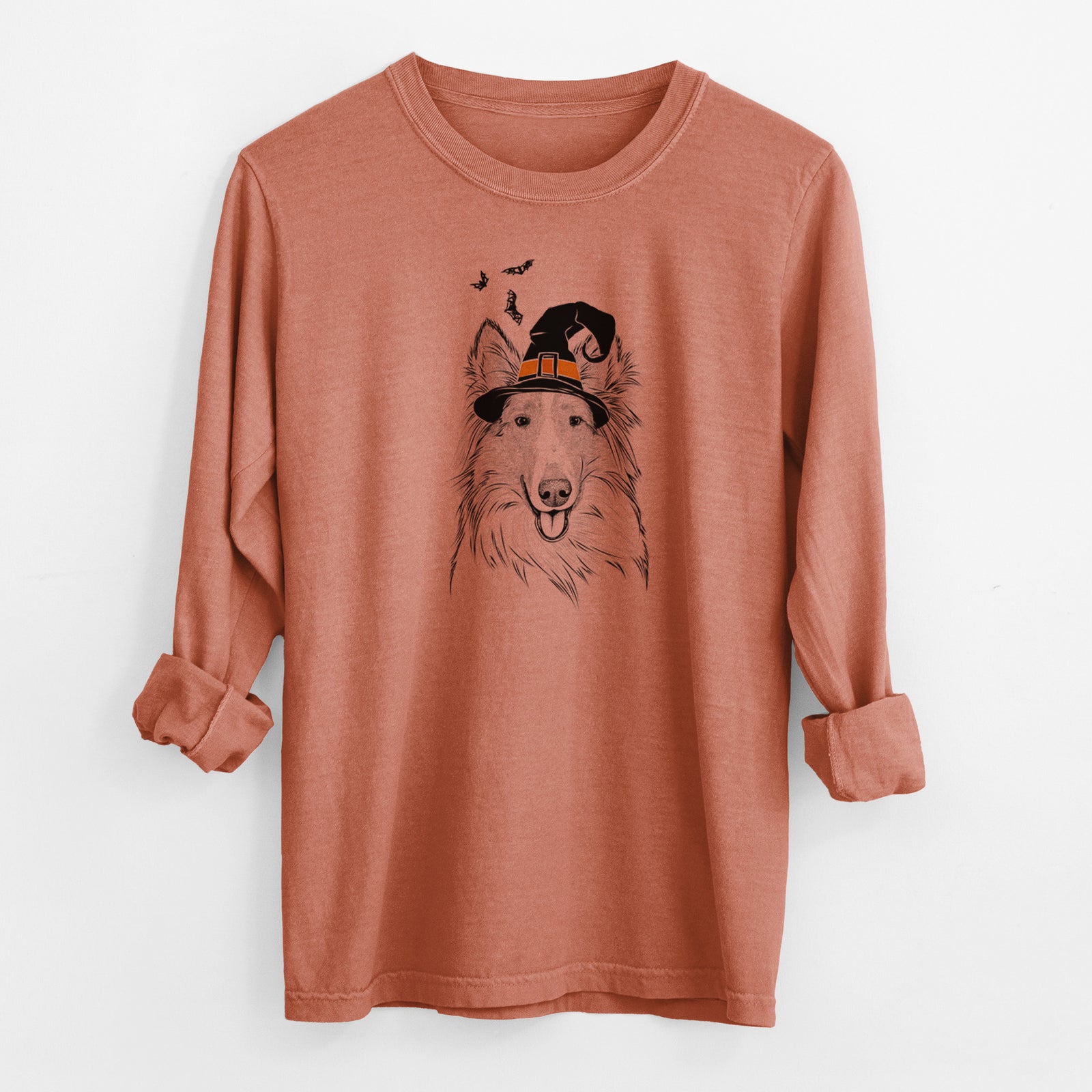 Witch Conrad the Rough Collie - Men's Heavyweight 100% Cotton Long Sleeve
