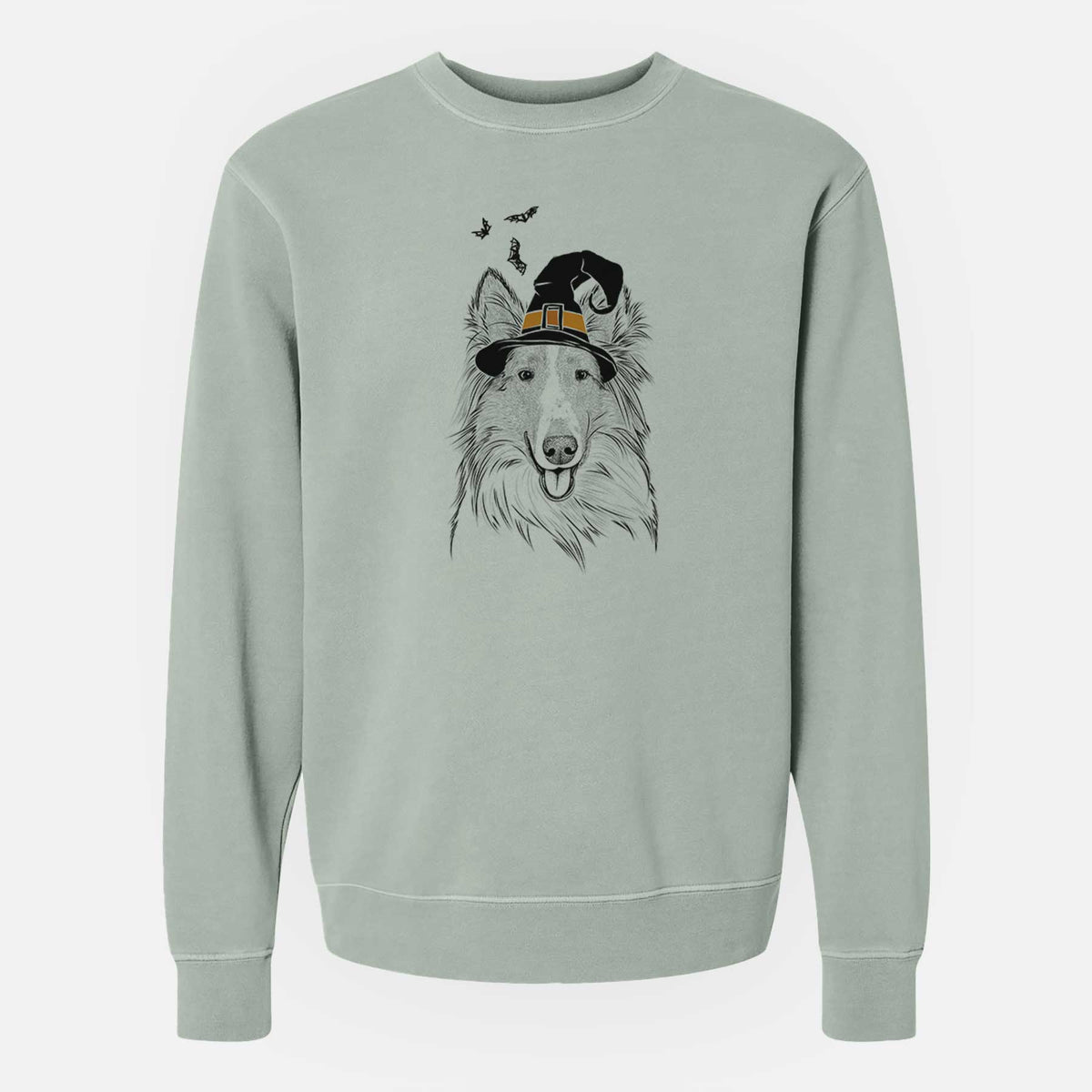 Witch Conrad the Rough Collie - Unisex Pigment Dyed Crew Sweatshirt