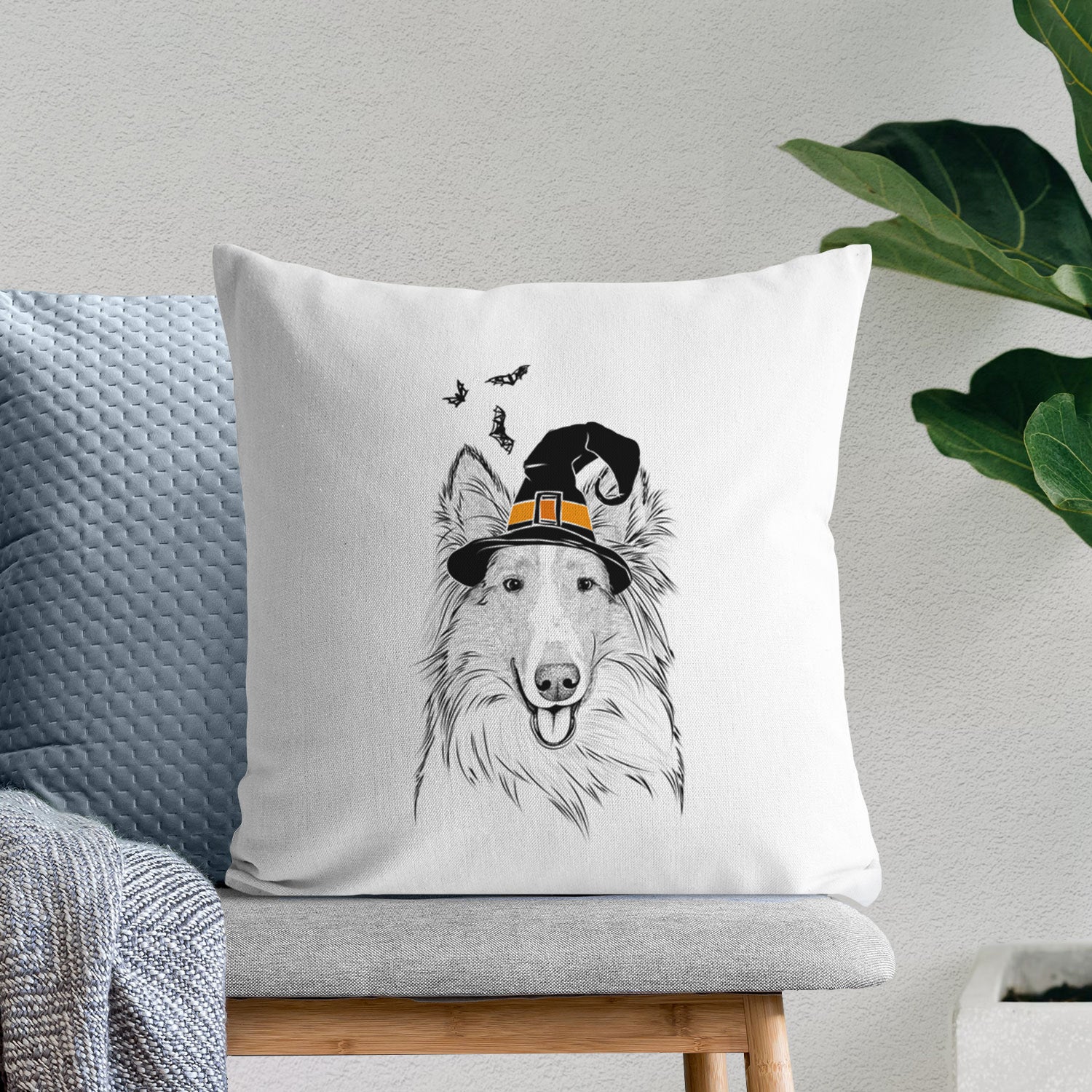 Conrad the Rough Collie - Throw Pillow Cover