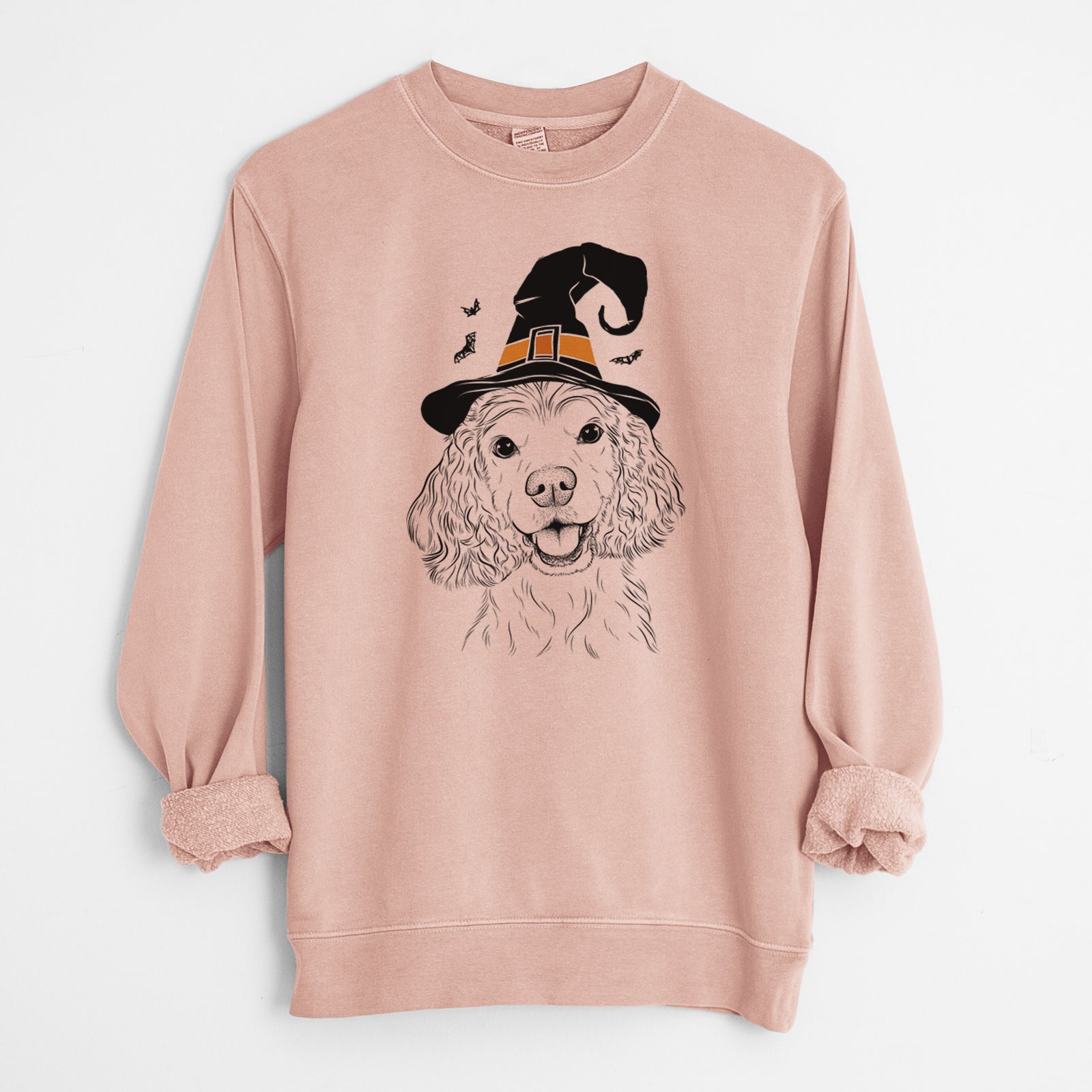 Witch Cricket the American Cocker Spaniel - Unisex Pigment Dyed Crew Sweatshirt