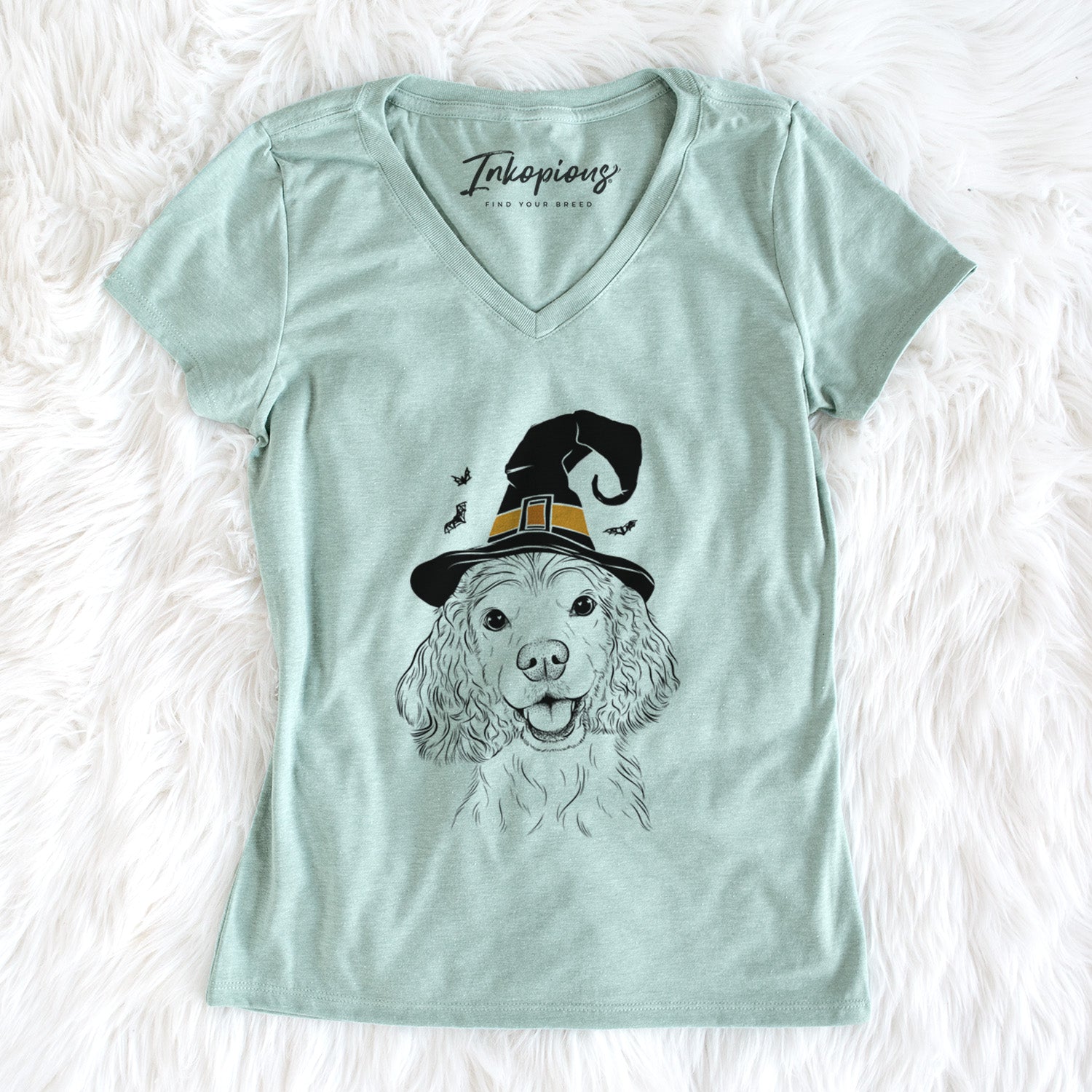 Witch Cricket the American Cocker Spaniel - Women's Perfect V-neck Shirt