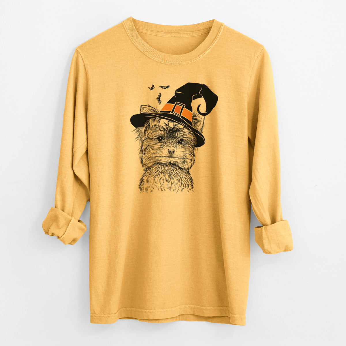 Witch Cricket the Biewer Terrier - Men's Heavyweight 100% Cotton Long Sleeve