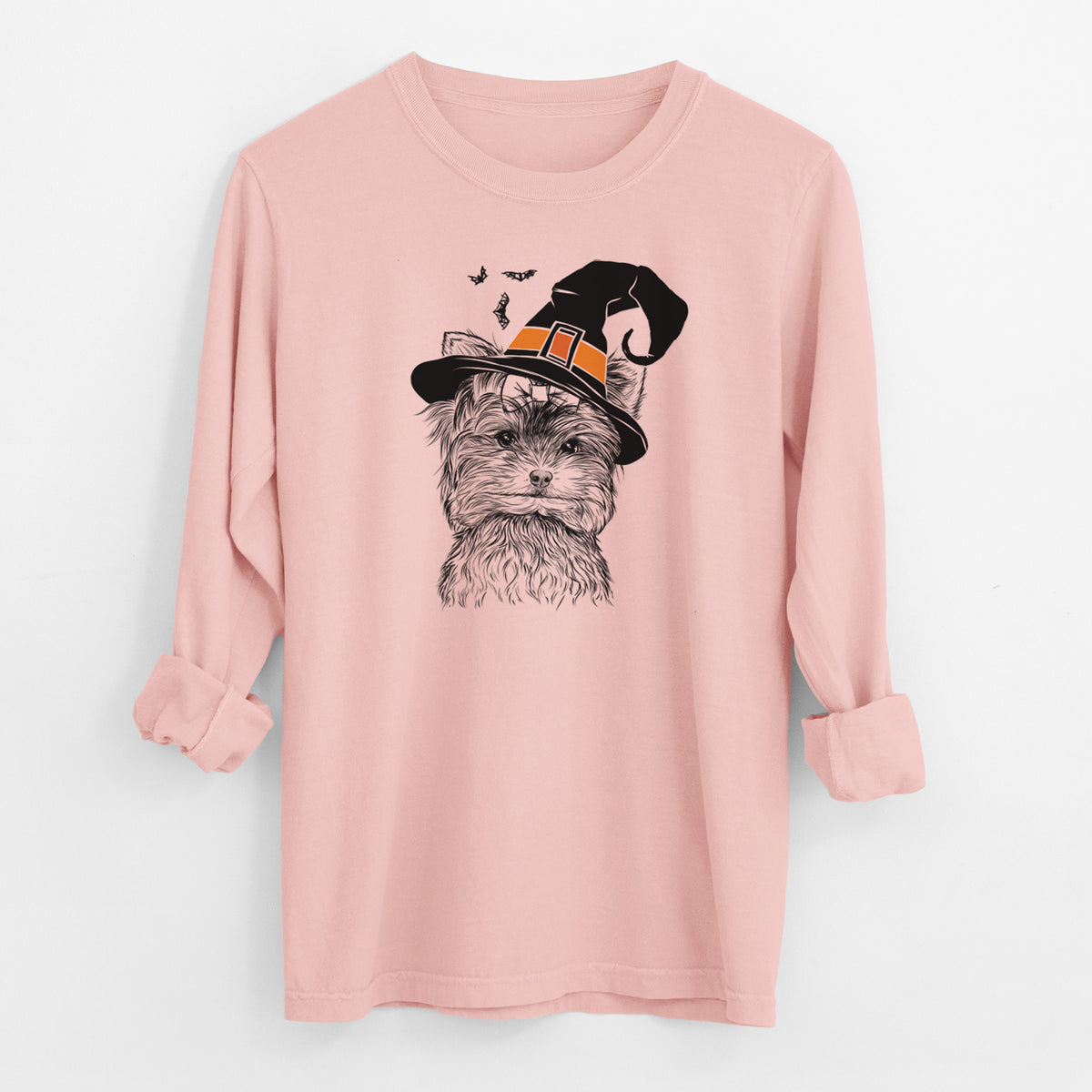 Witch Cricket the Biewer Terrier - Men's Heavyweight 100% Cotton Long Sleeve