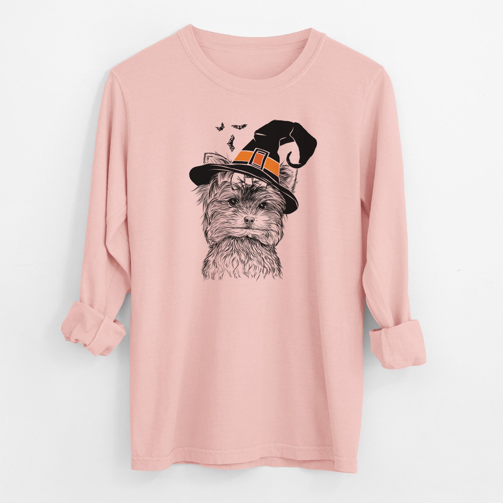 Witch Cricket the Biewer Terrier - Men's Heavyweight 100% Cotton Long Sleeve