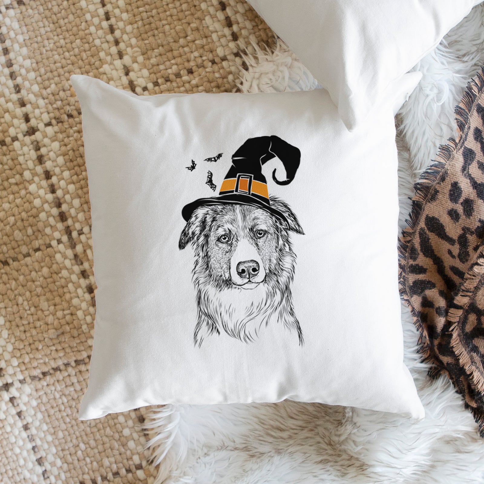 Cynder the English Shepherd - Throw Pillow Cover