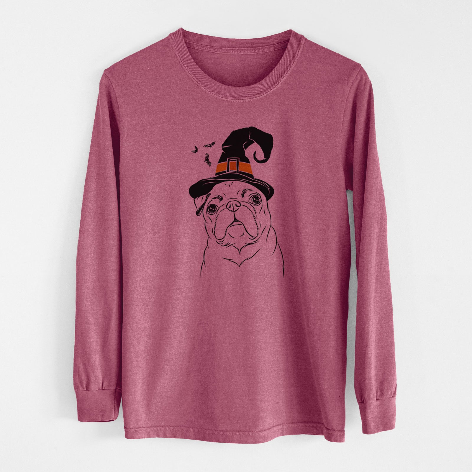 Witch Darling Chloe the Pug - Men's Heavyweight 100% Cotton Long Sleeve