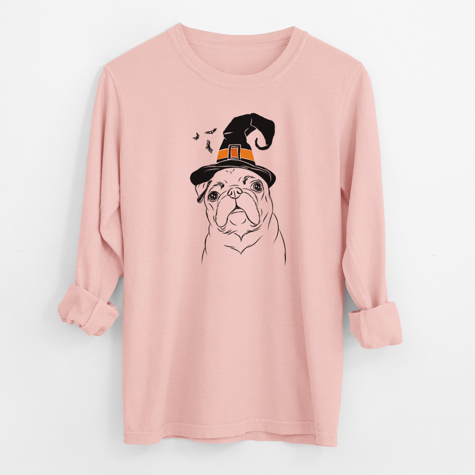 Witch Darling Chloe the Pug - Men's Heavyweight 100% Cotton Long Sleeve