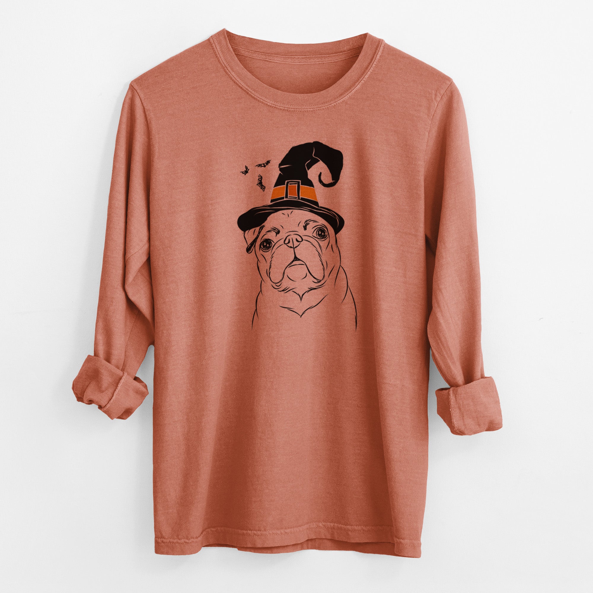 Witch Darling Chloe the Pug - Men's Heavyweight 100% Cotton Long Sleeve