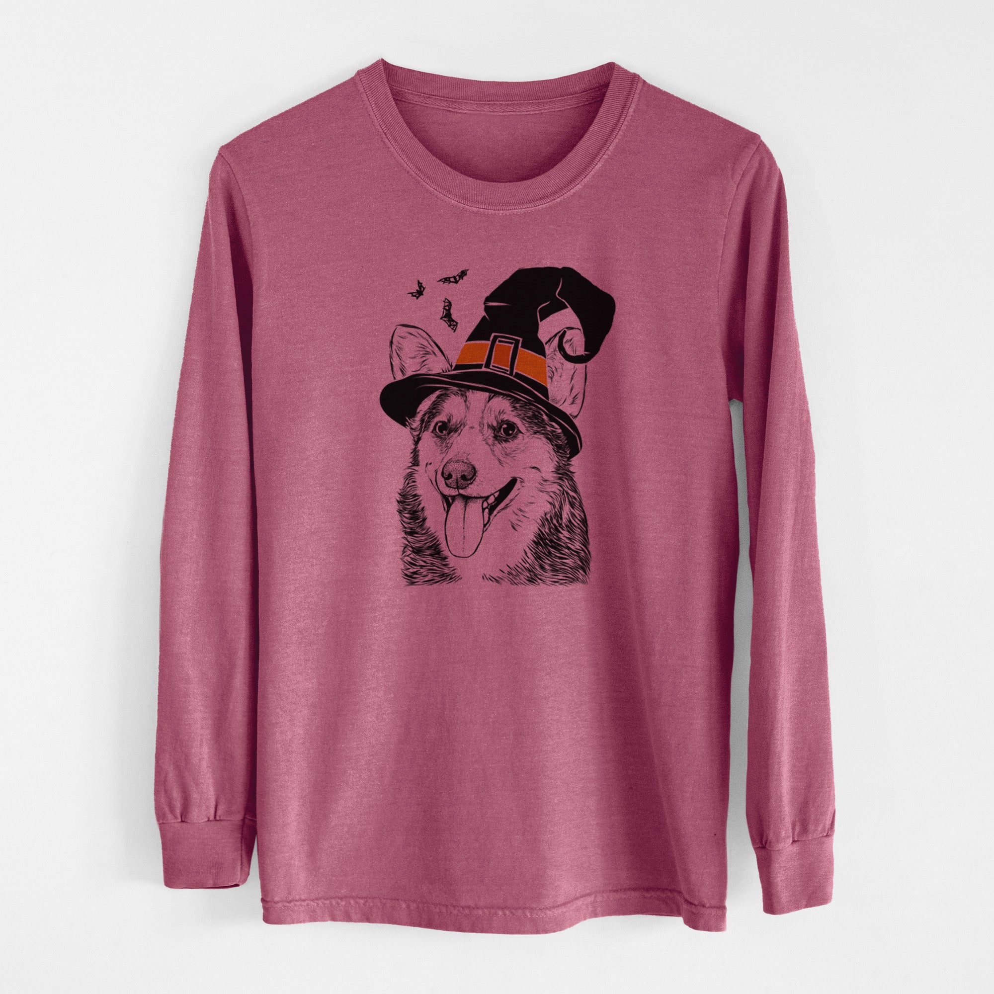 Witch Darma the Corgi - Men's Heavyweight 100% Cotton Long Sleeve