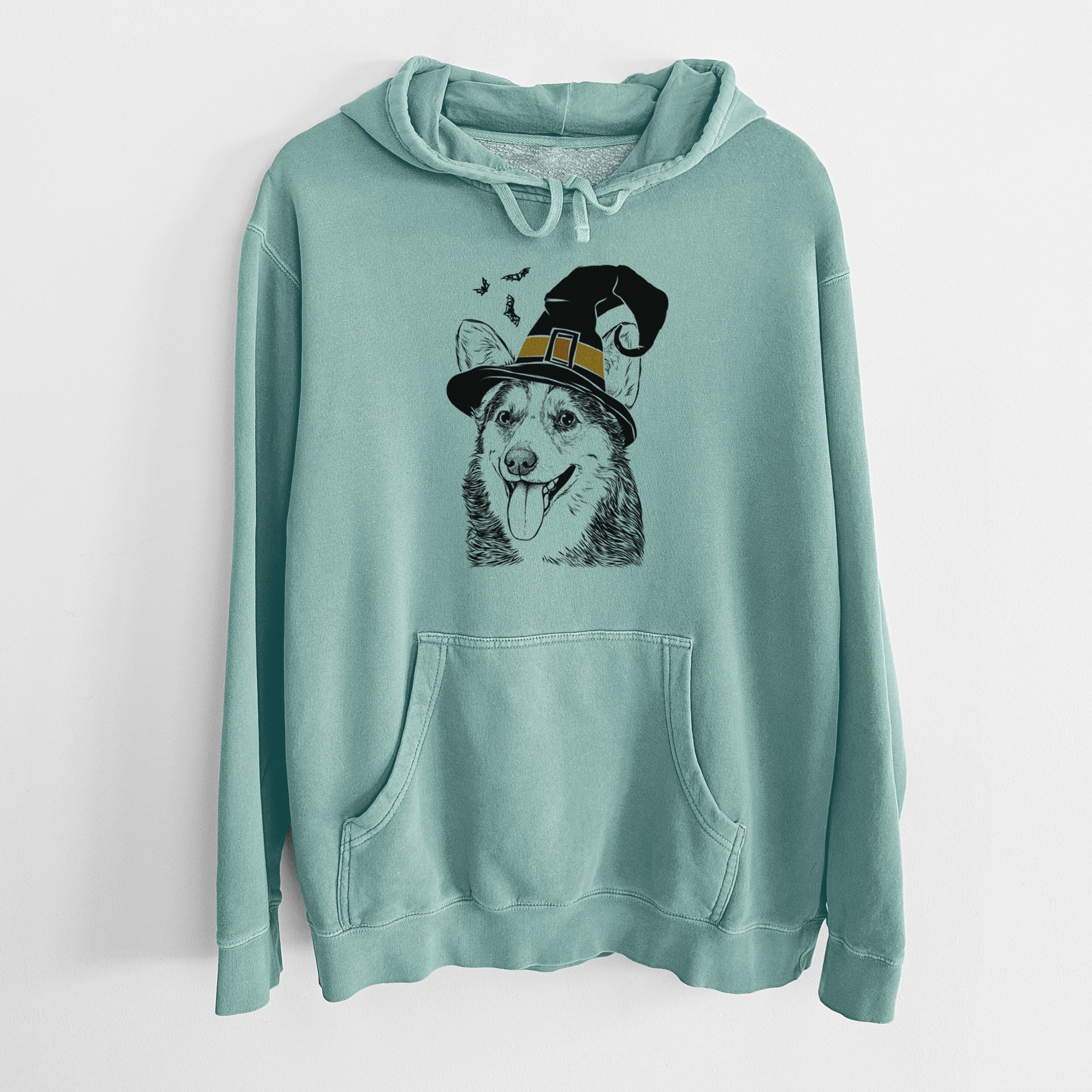 Witch Darma the Corgi - Unisex Pigment Dyed Hoodie