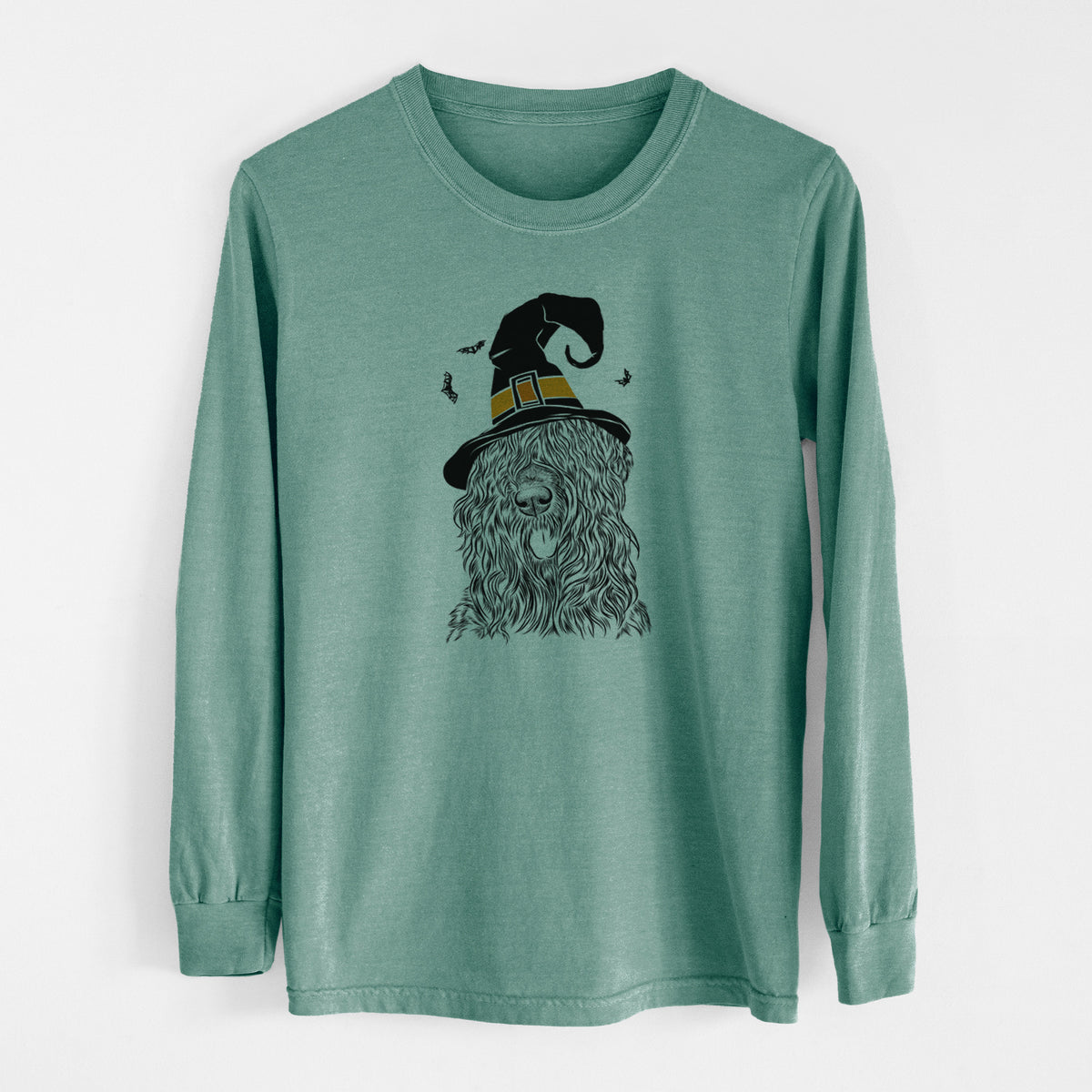 Witch Darryl the Black Russian Terrier - Men's Heavyweight 100% Cotton Long Sleeve