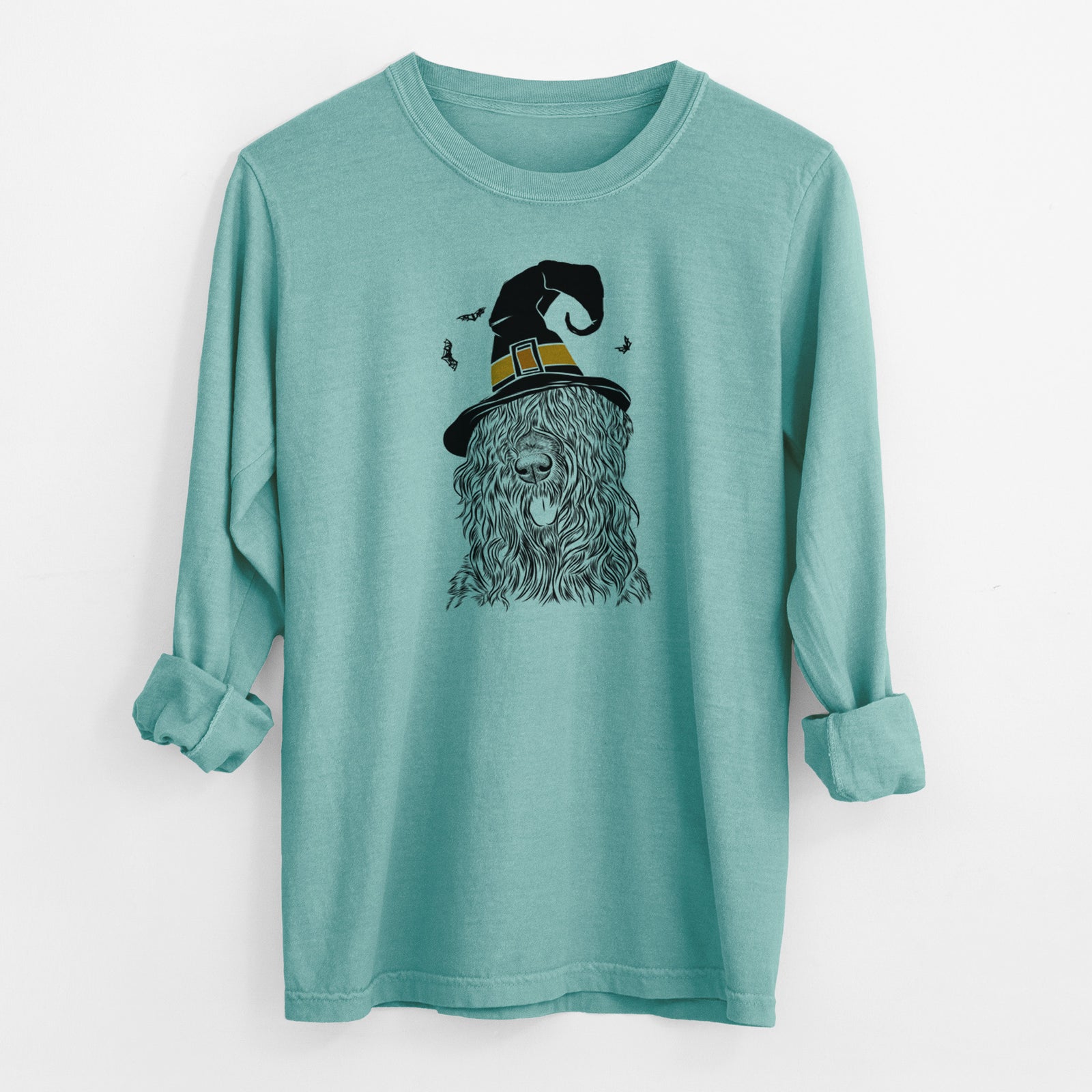 Witch Darryl the Black Russian Terrier - Men's Heavyweight 100% Cotton Long Sleeve