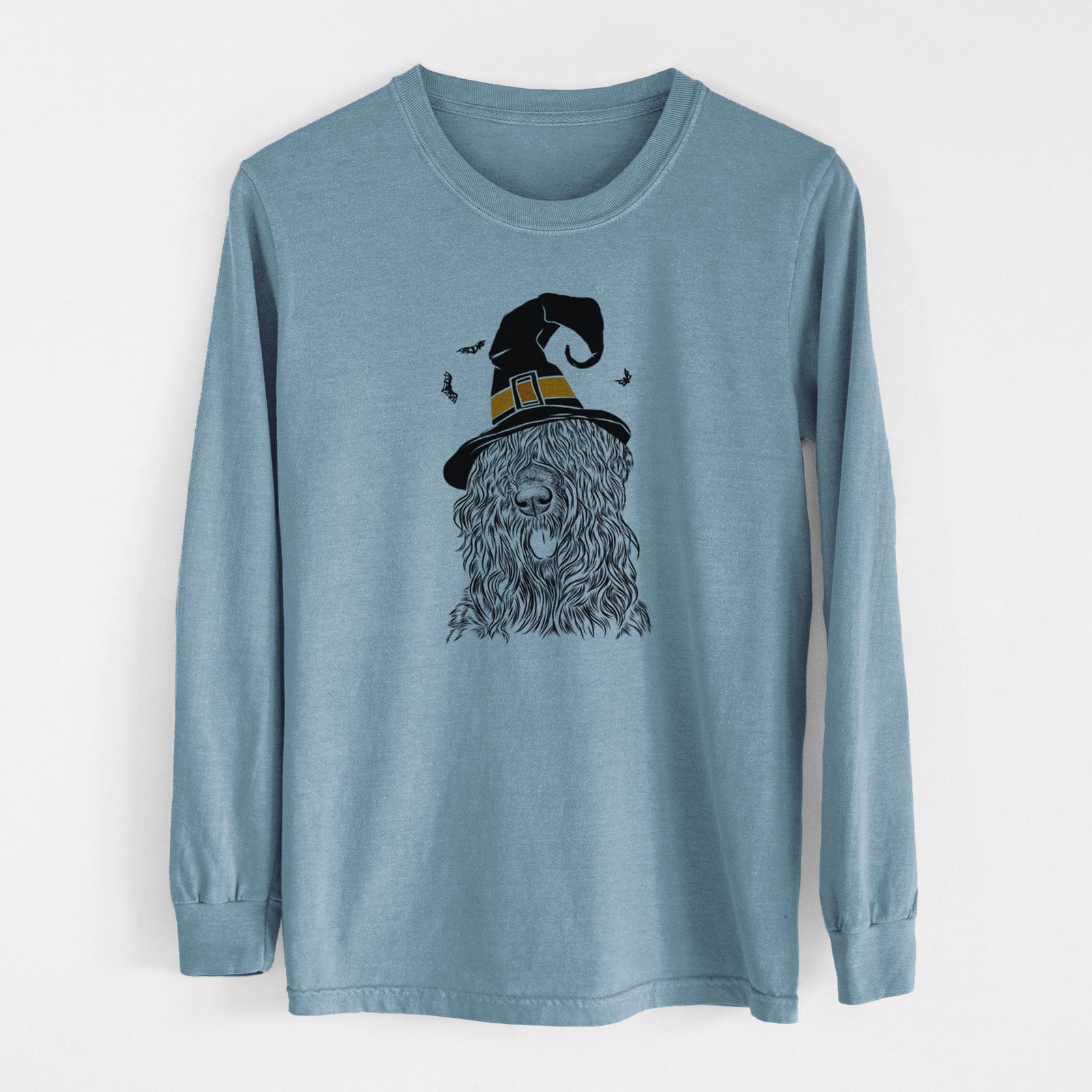 Witch Darryl the Black Russian Terrier - Men's Heavyweight 100% Cotton Long Sleeve