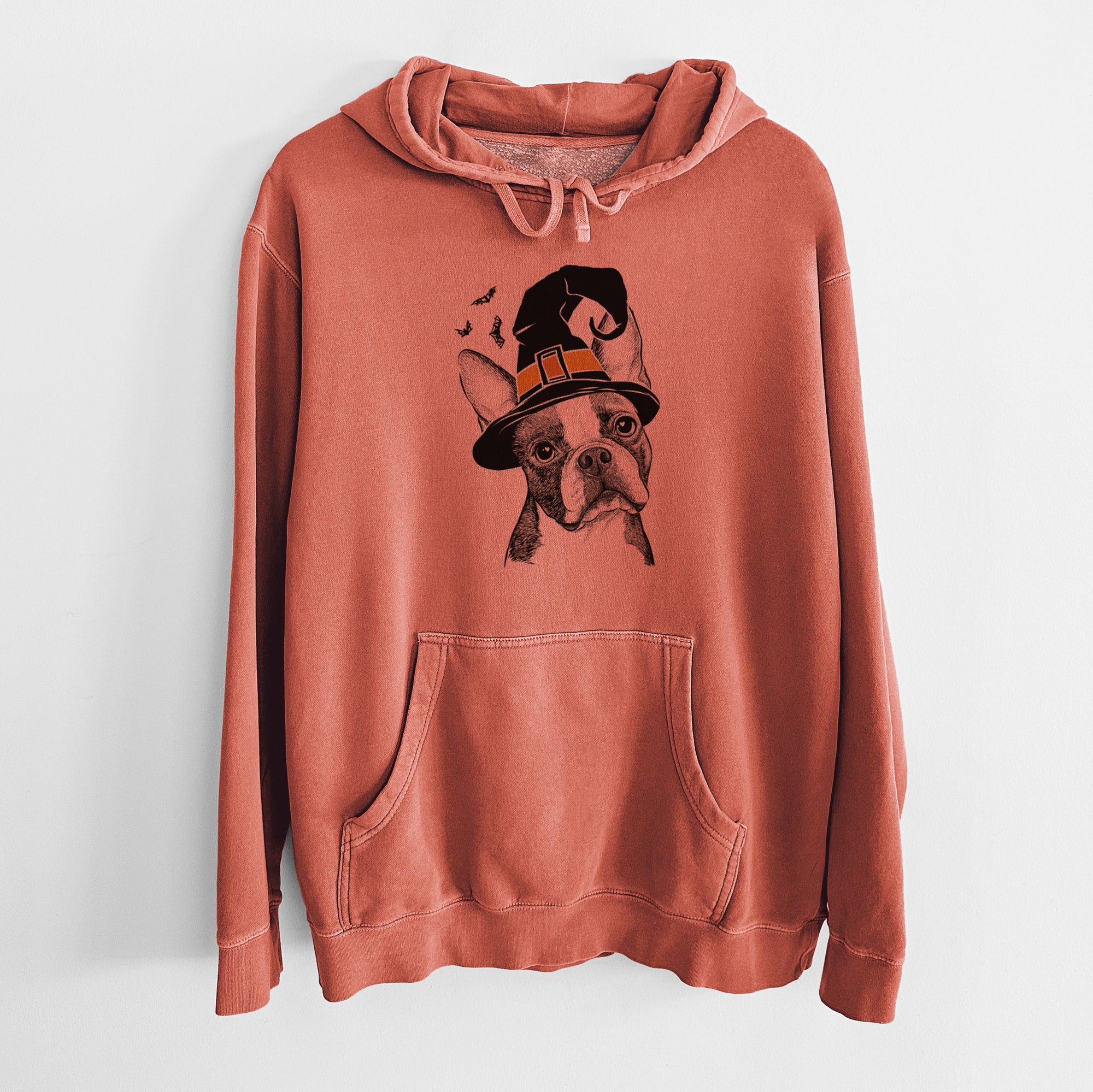 Witch Dee Dee the Boston Terrier - Unisex Pigment Dyed Hoodie