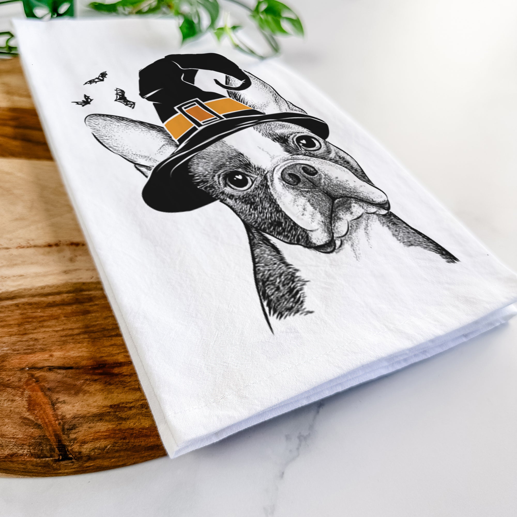 Dee Dee the Boston Terrier Tea Towel