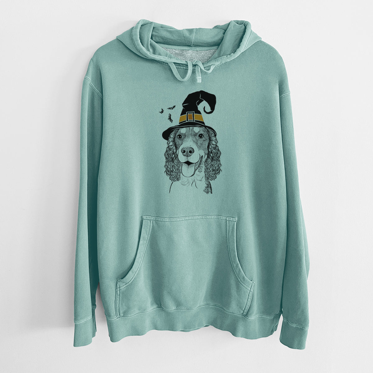 Witch Delilah the English Springer Spaniel - Unisex Pigment Dyed Hoodie