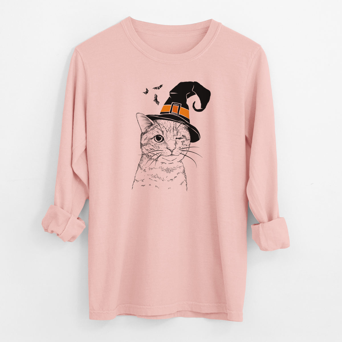 Witch Dexter the Domestic Shorthair - Men's Heavyweight 100% Cotton Long Sleeve