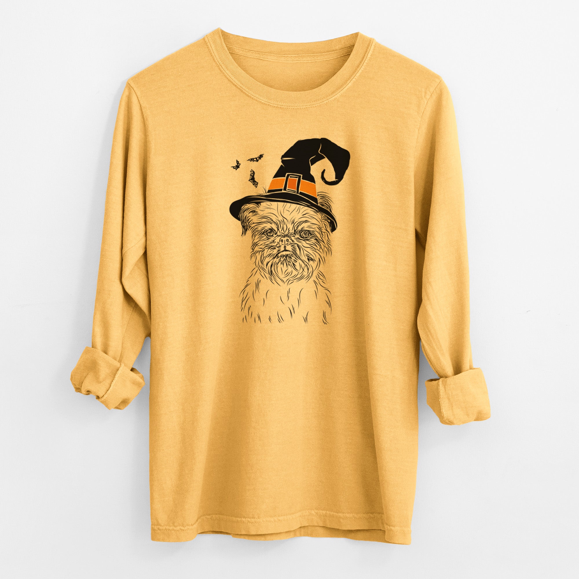 Witch Digby the Brussels Griffon - Men's Heavyweight 100% Cotton Long Sleeve